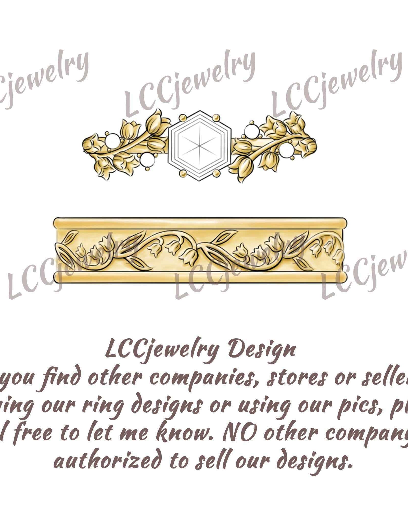 Floral Inspired | Lily Of The Valley Design Moissanite Engagement Ring