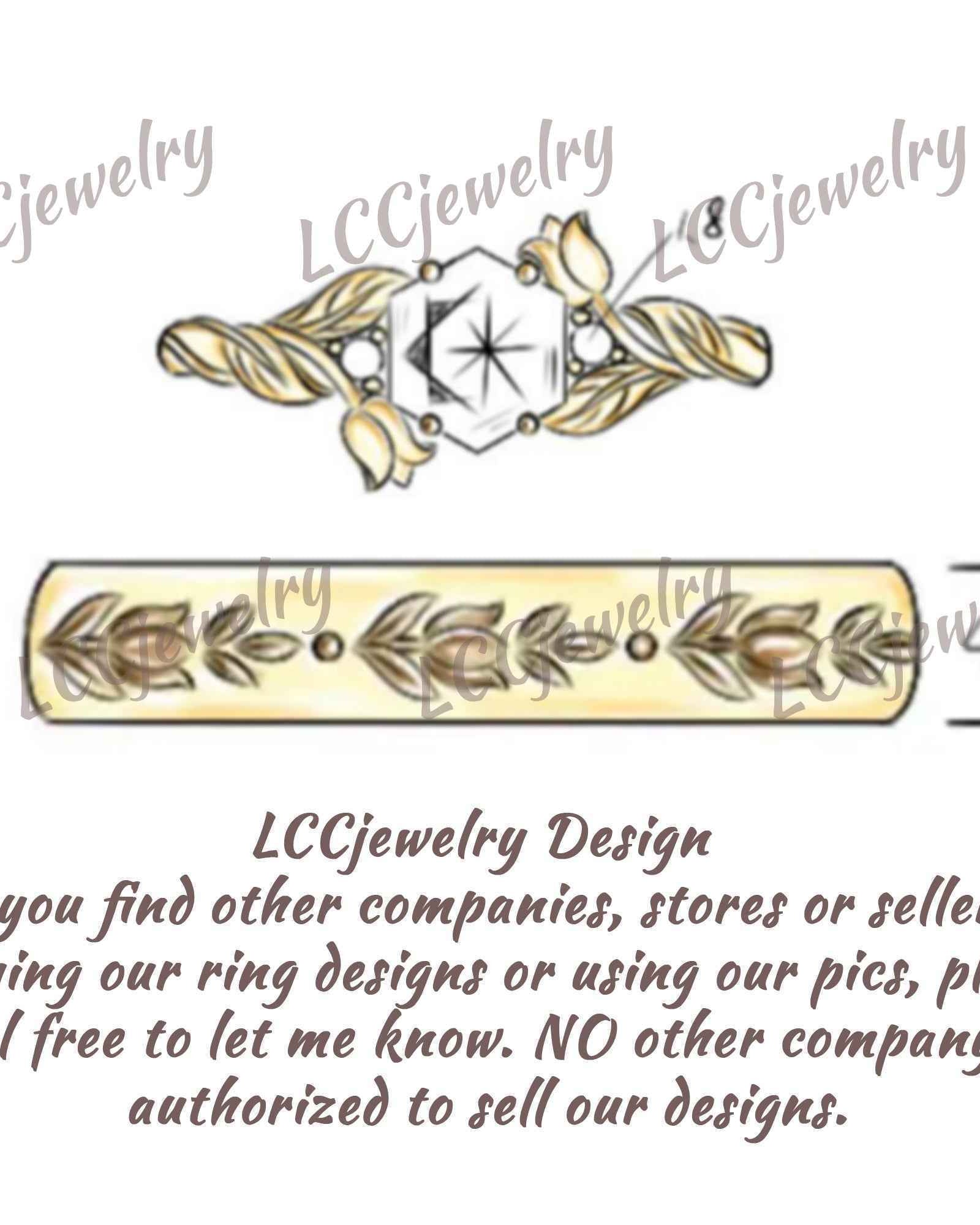 Floral Inspired | Alexandrite Tulip Flower Design Couple Rings Set