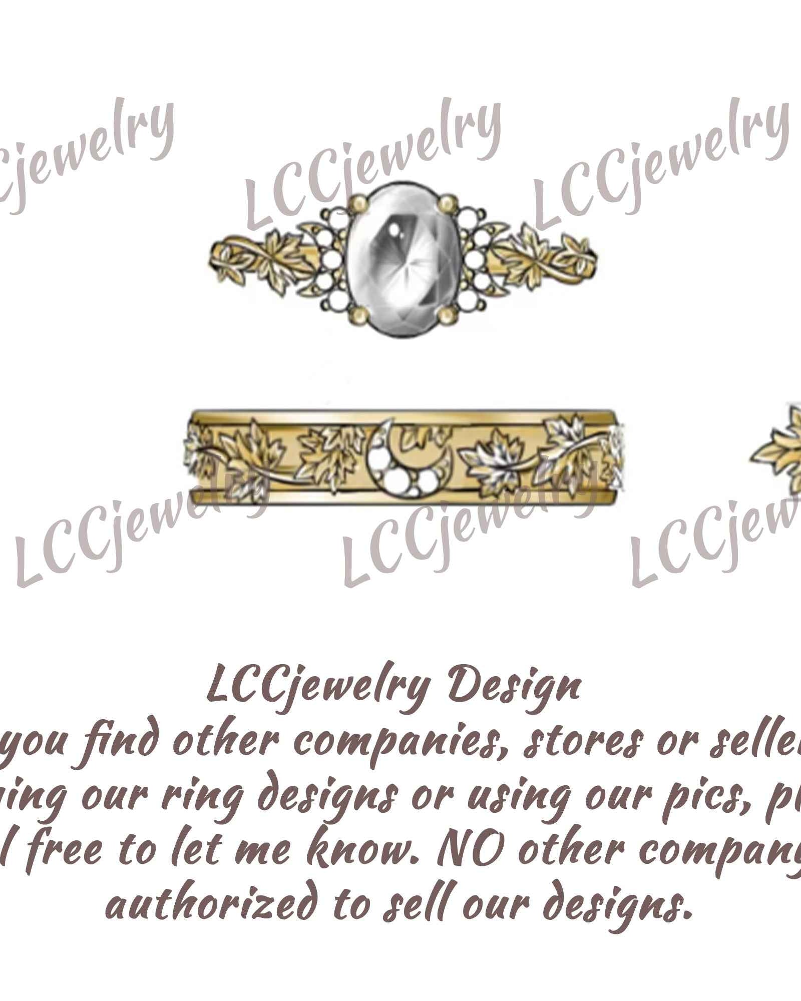 Leaf Inspired | Ruby Engagement Ring with Moon & Maple Leaf