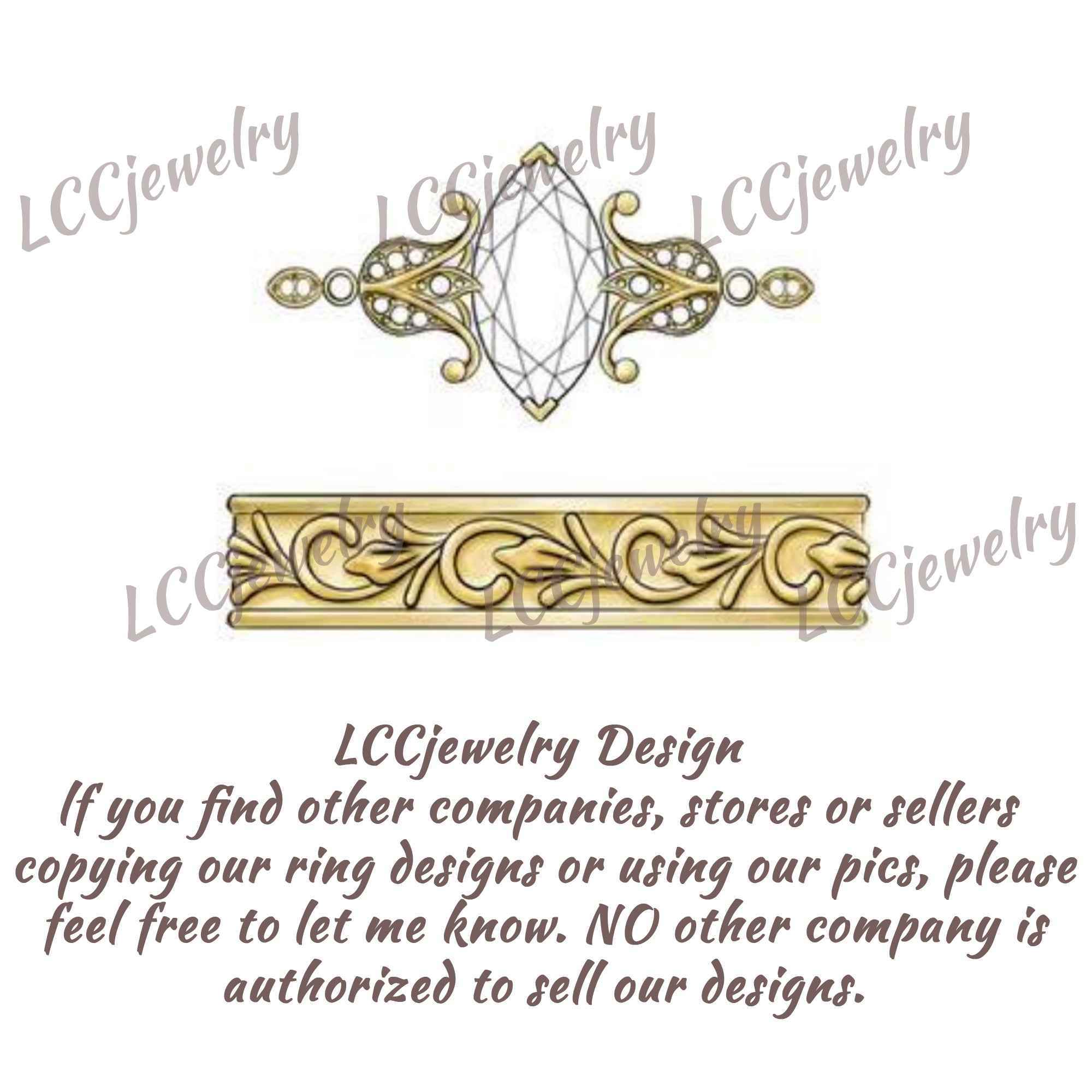 Floral Inspired | 2pcs Iris Design Papalacha Couple Rings