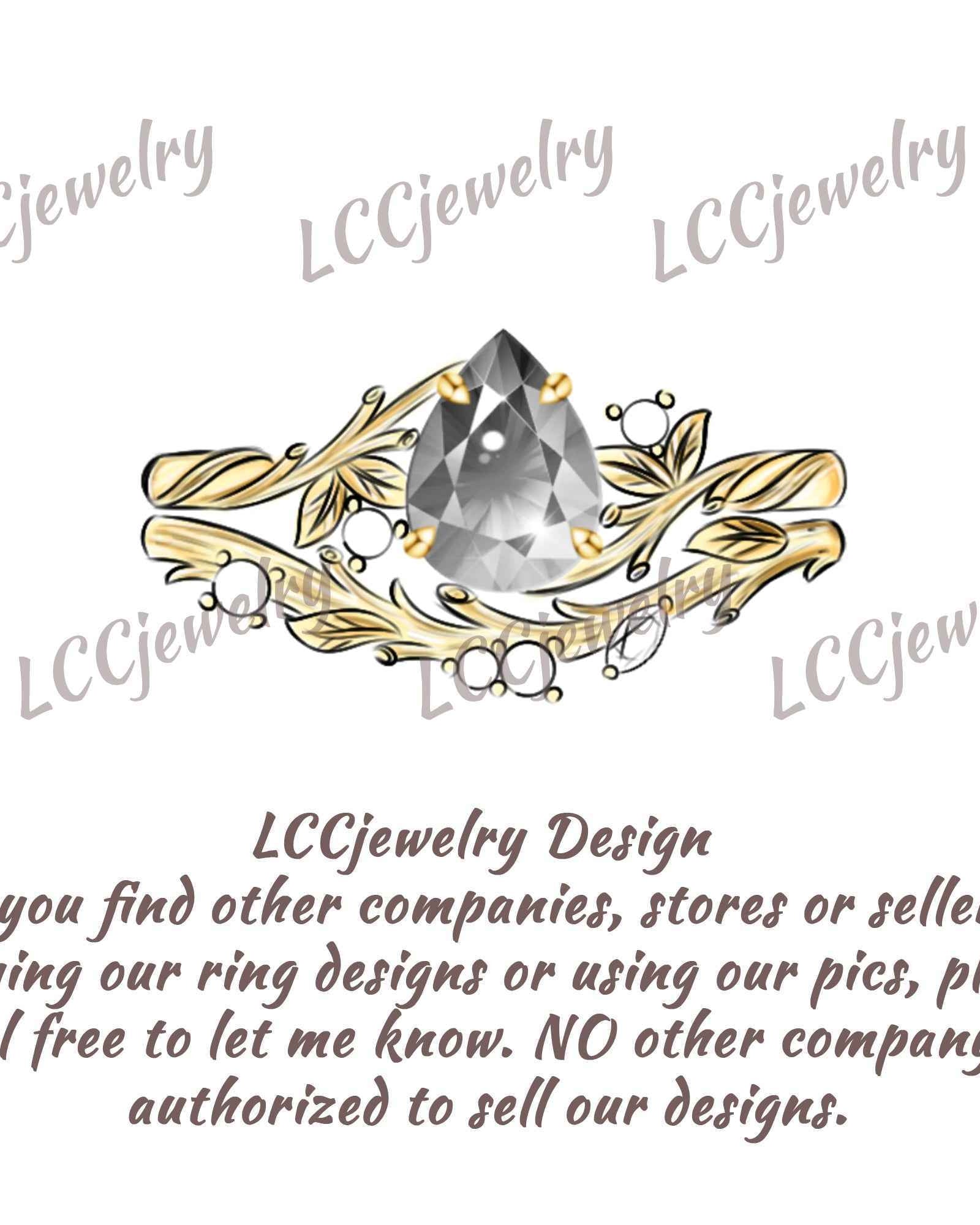 Leaf Inspired | Moss Agate Engagement Ring Set with Oak Leaf Design