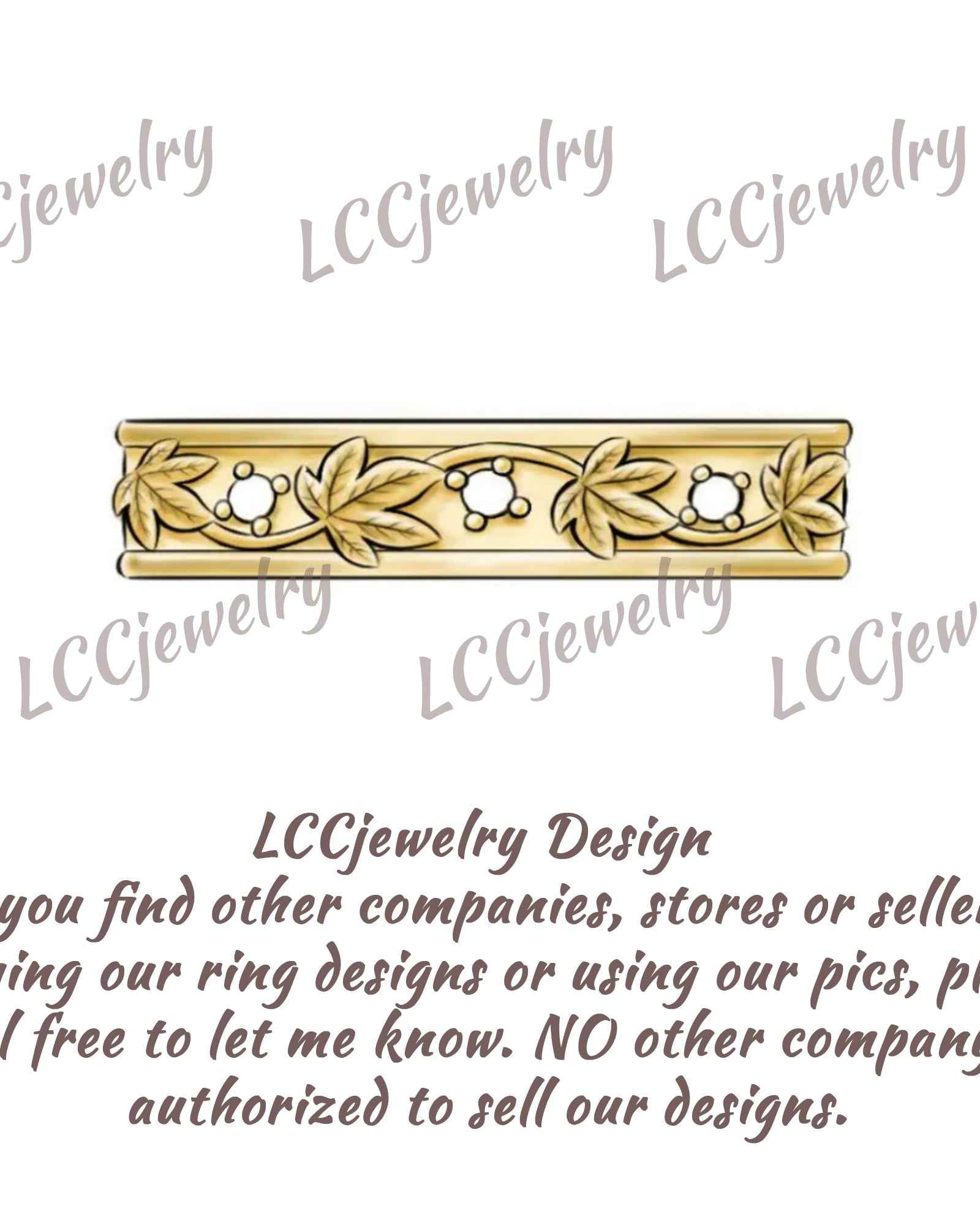 Leaf Inspired | Grape Leaf Men's Gold Wedding Band