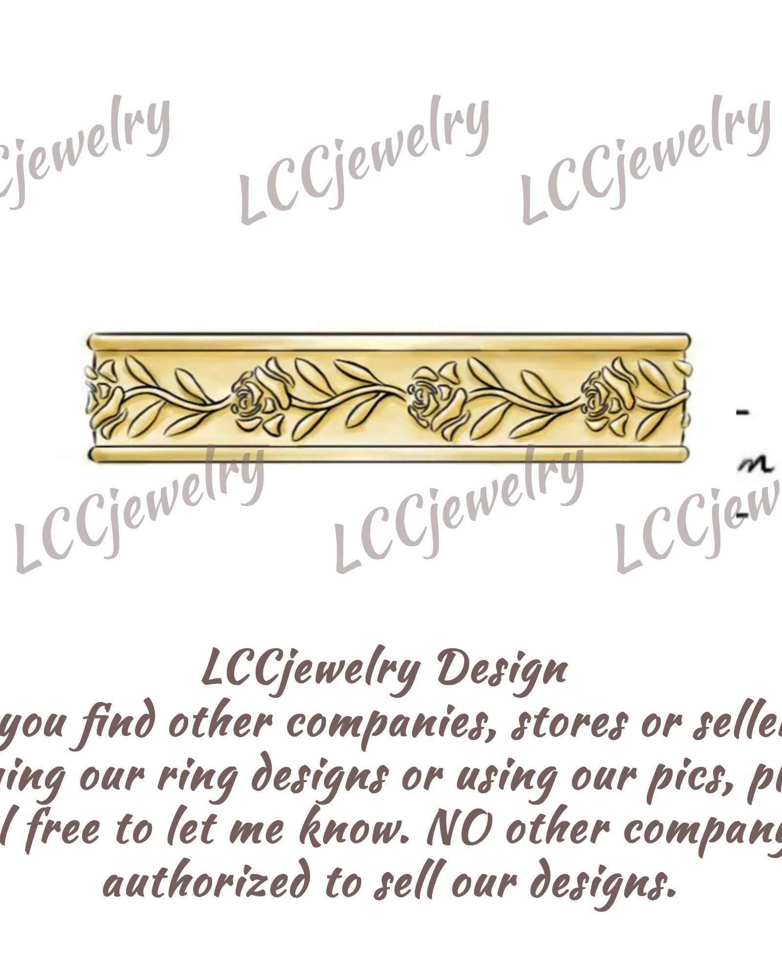 Floral Inspired | 2pcs Rose Design Couple Wedding Band