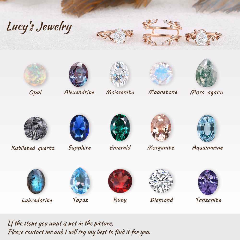 Floral Inspired | Emerald and Citrine Enhancer Wedding Band