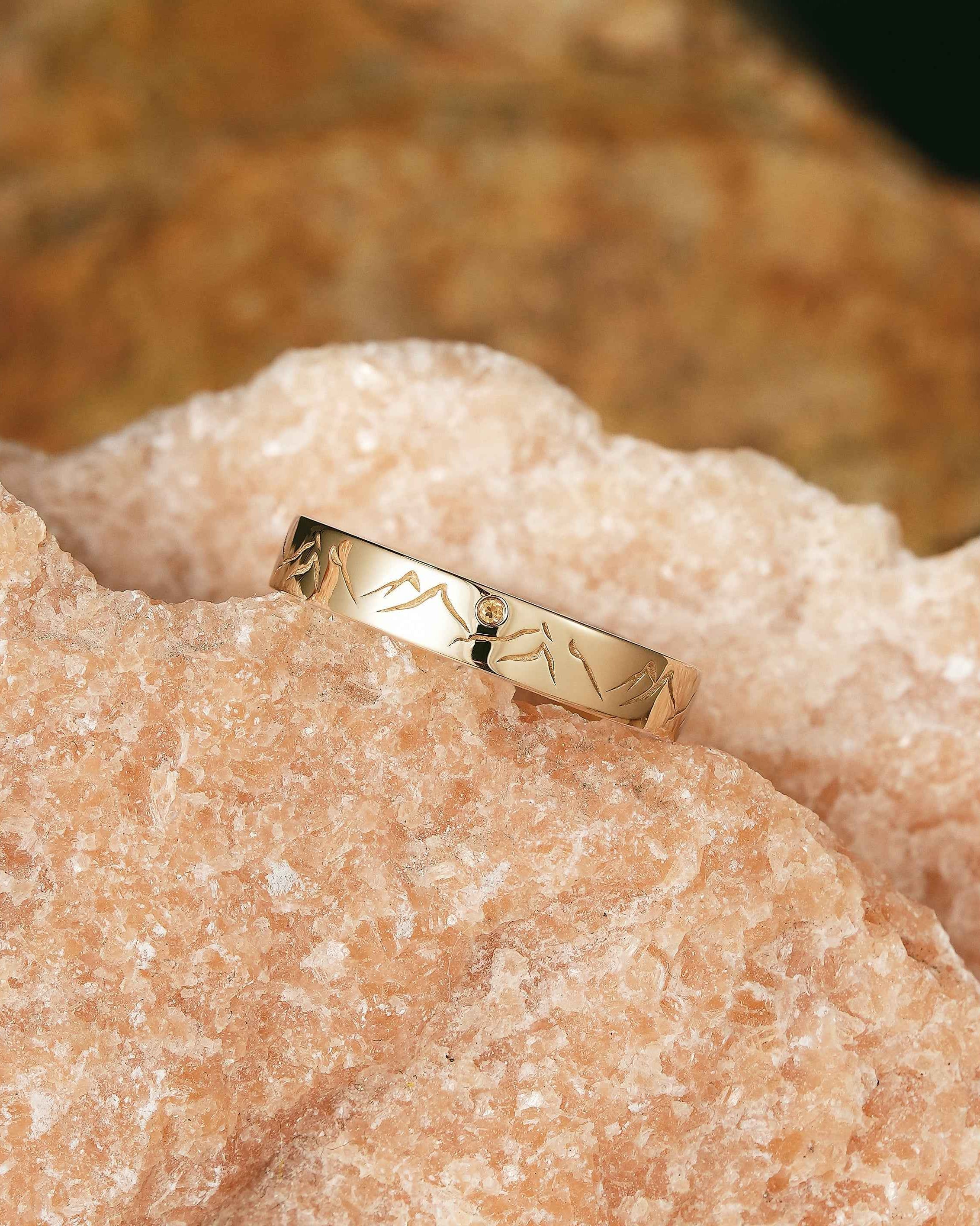 Sea Inspired | Wave Pattern Design Wedding Band Ocean