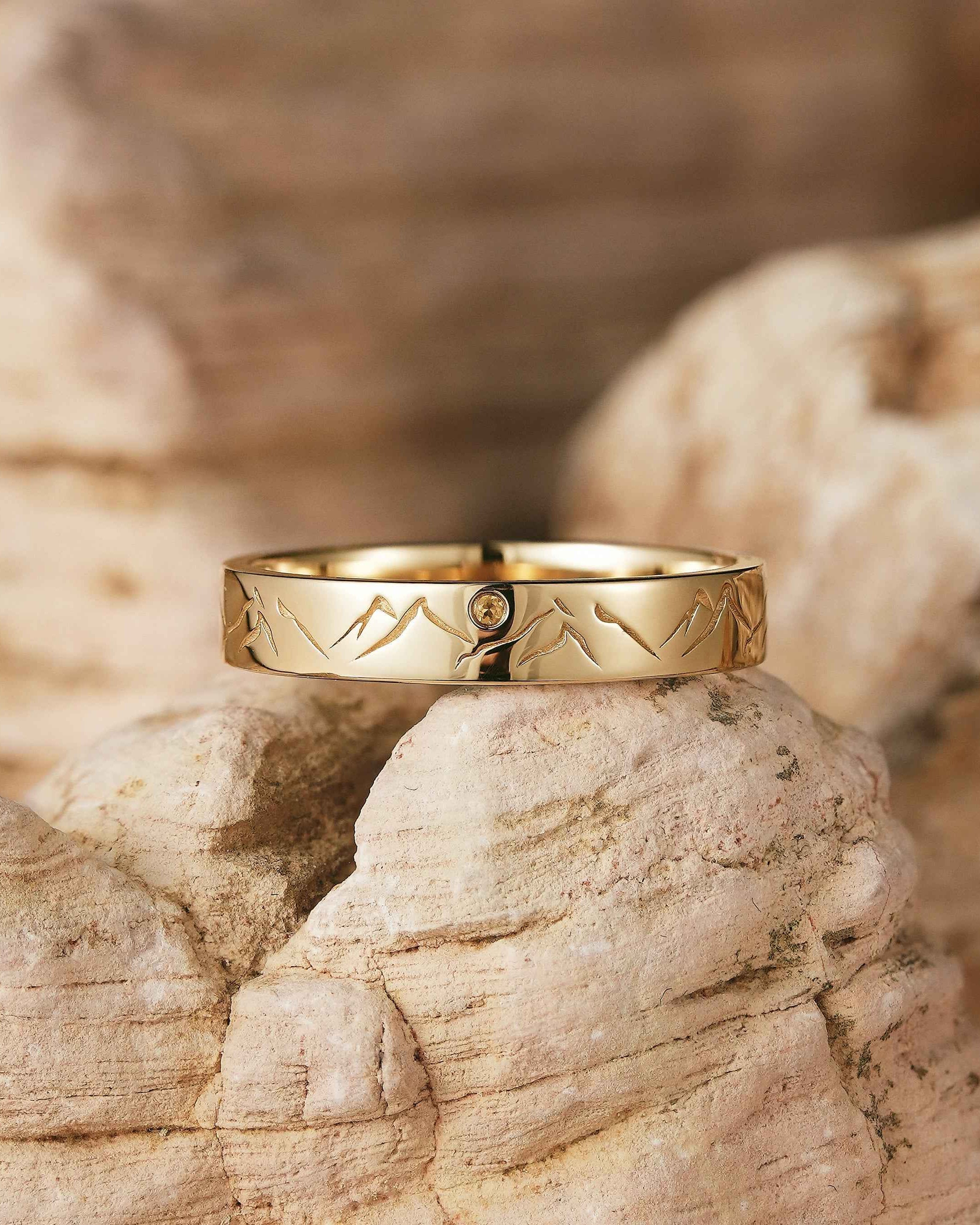 Sea Inspired | Wave Pattern Design Wedding Band Ocean
