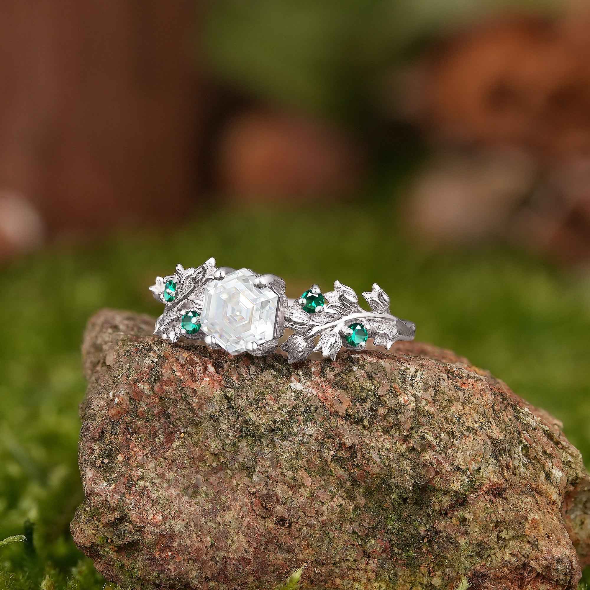 Floral Inspired | Lily Of The Valley Design Moissanite Engagement Ring