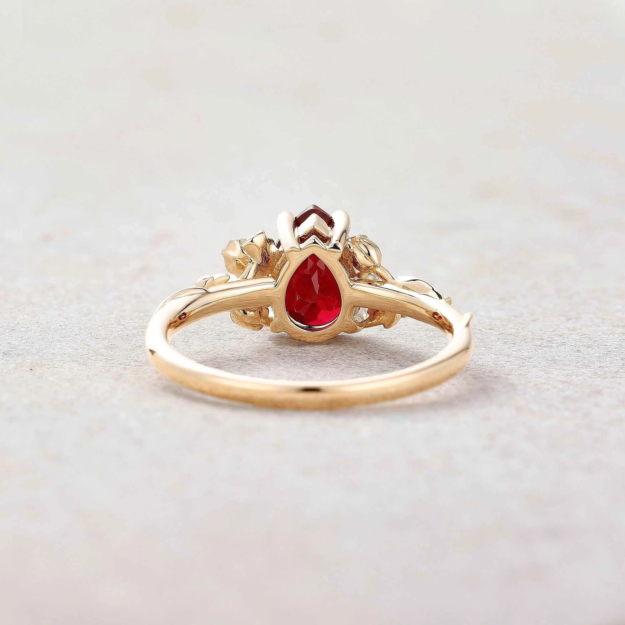 Floral Inspired | Poppy Design Ruby Engagement Ring