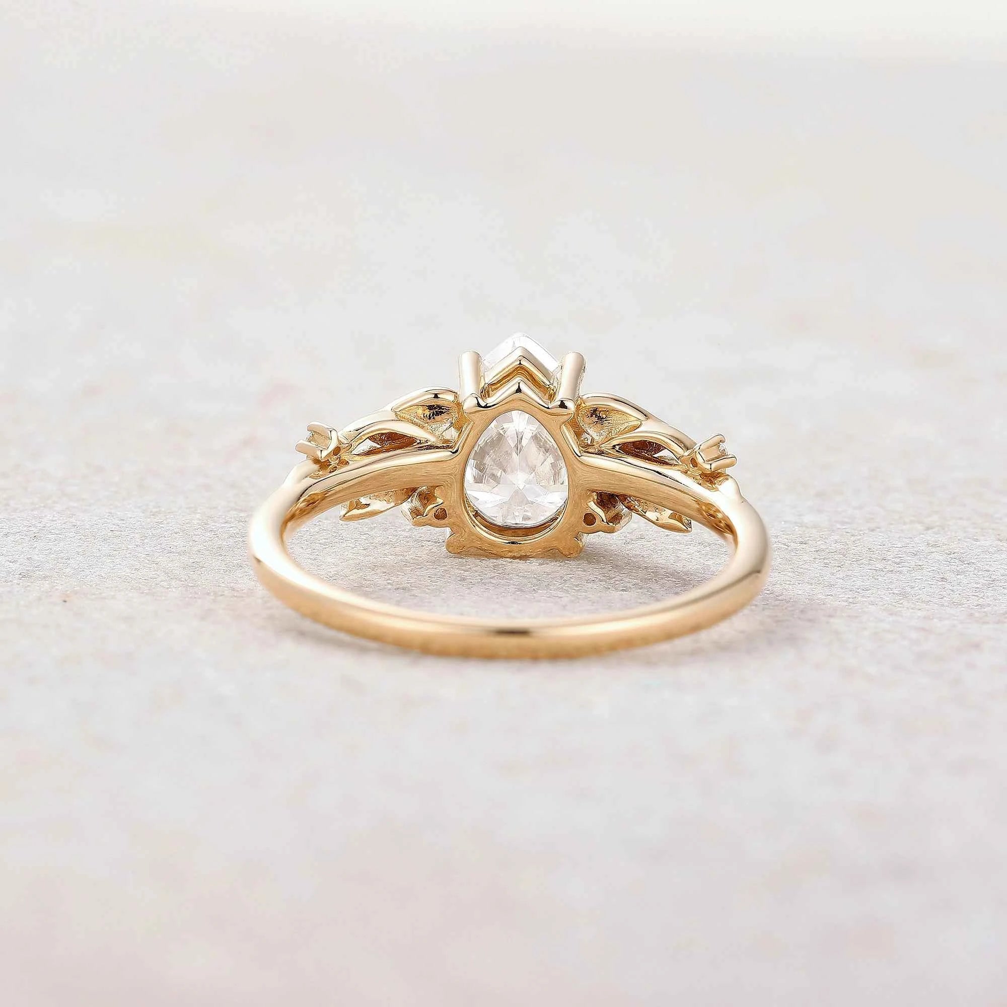 Leaf Inspired | Moning Glory Leaf Design Moissanite Engagement Ring