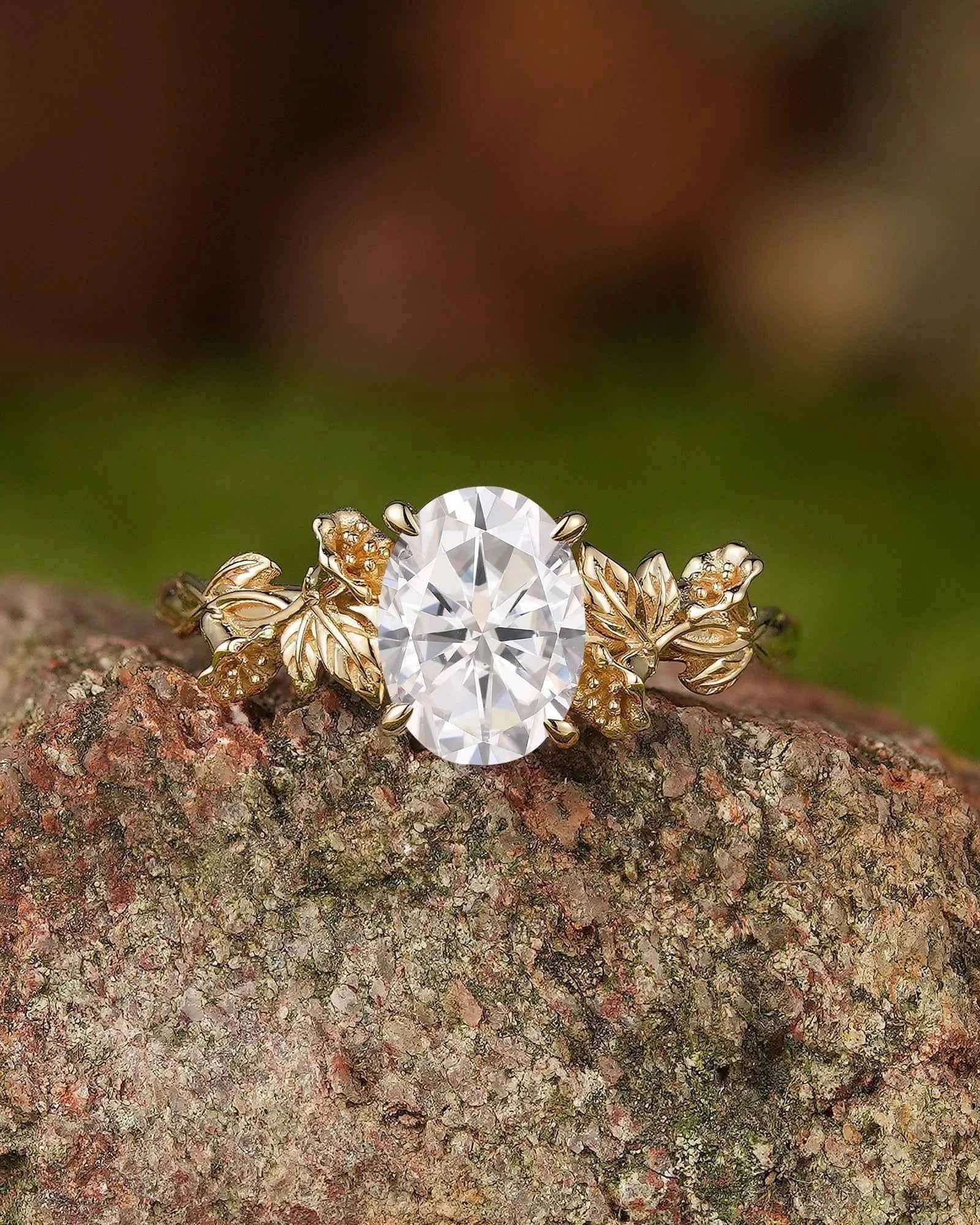 Floral Inspired | Daffodils Design Moissanite Engagement Ring