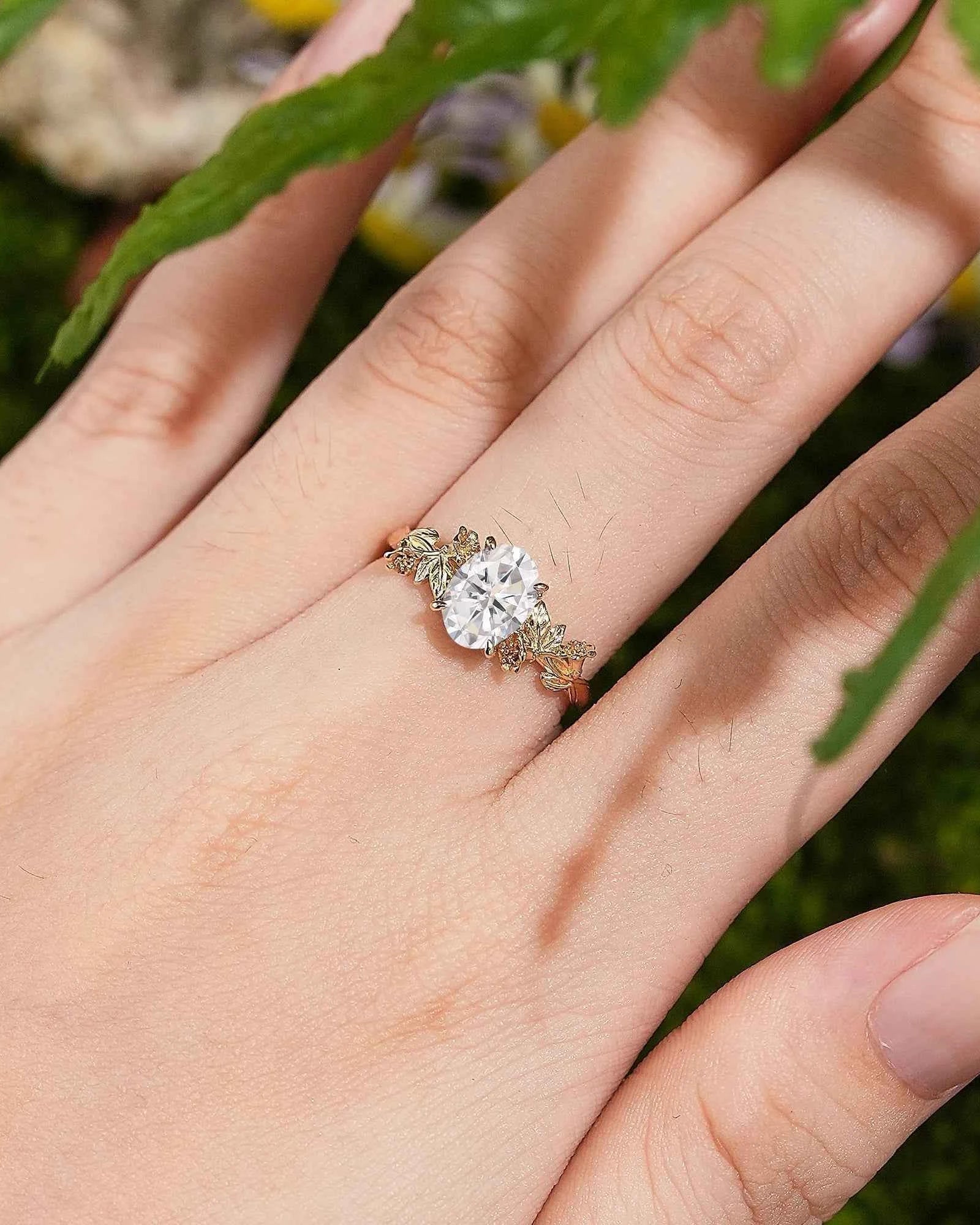Floral Inspired | Daffodils Design Moissanite Engagement Ring