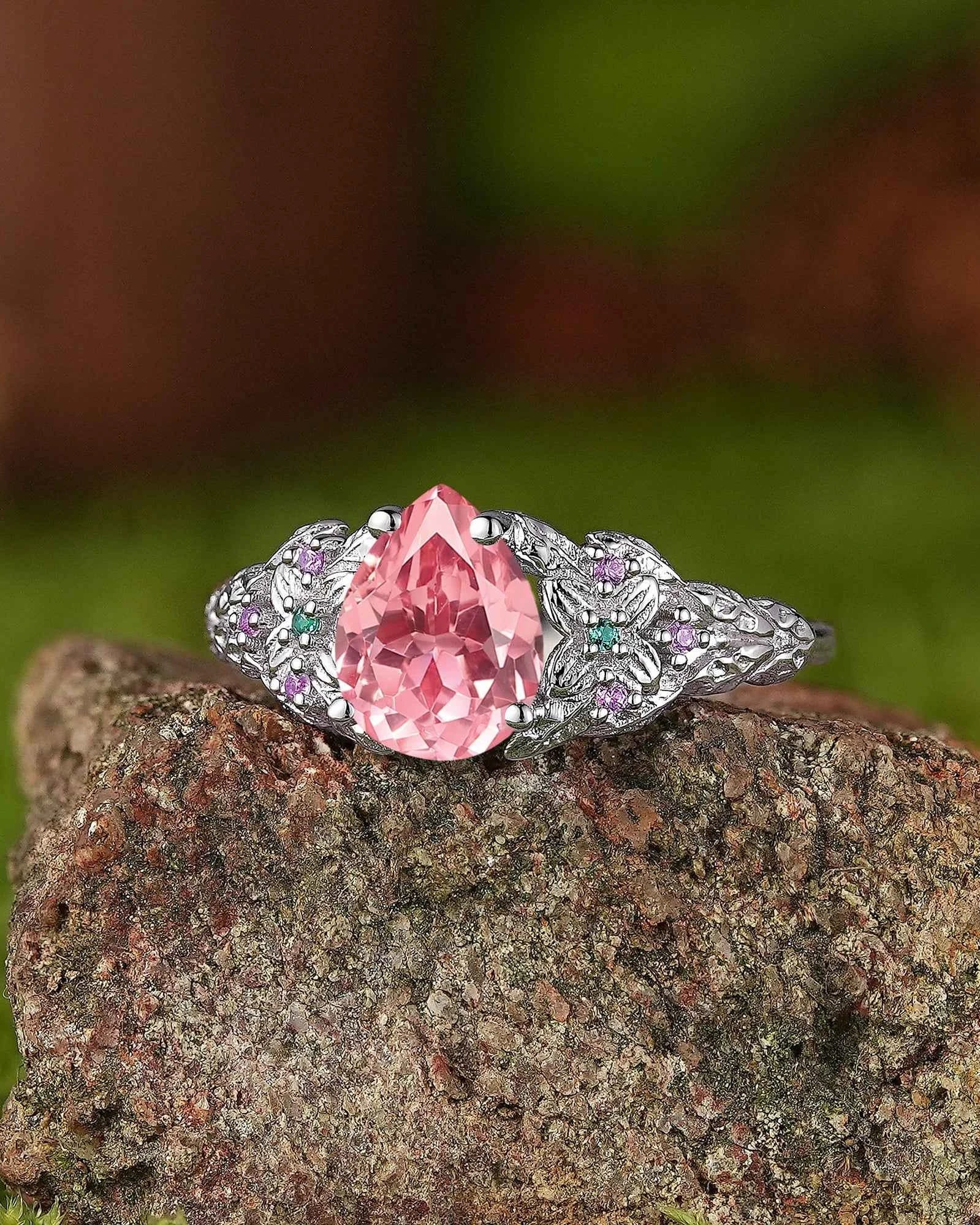 Leaf Inspired | Leaf Clover Design Papalacha Engagement Ring