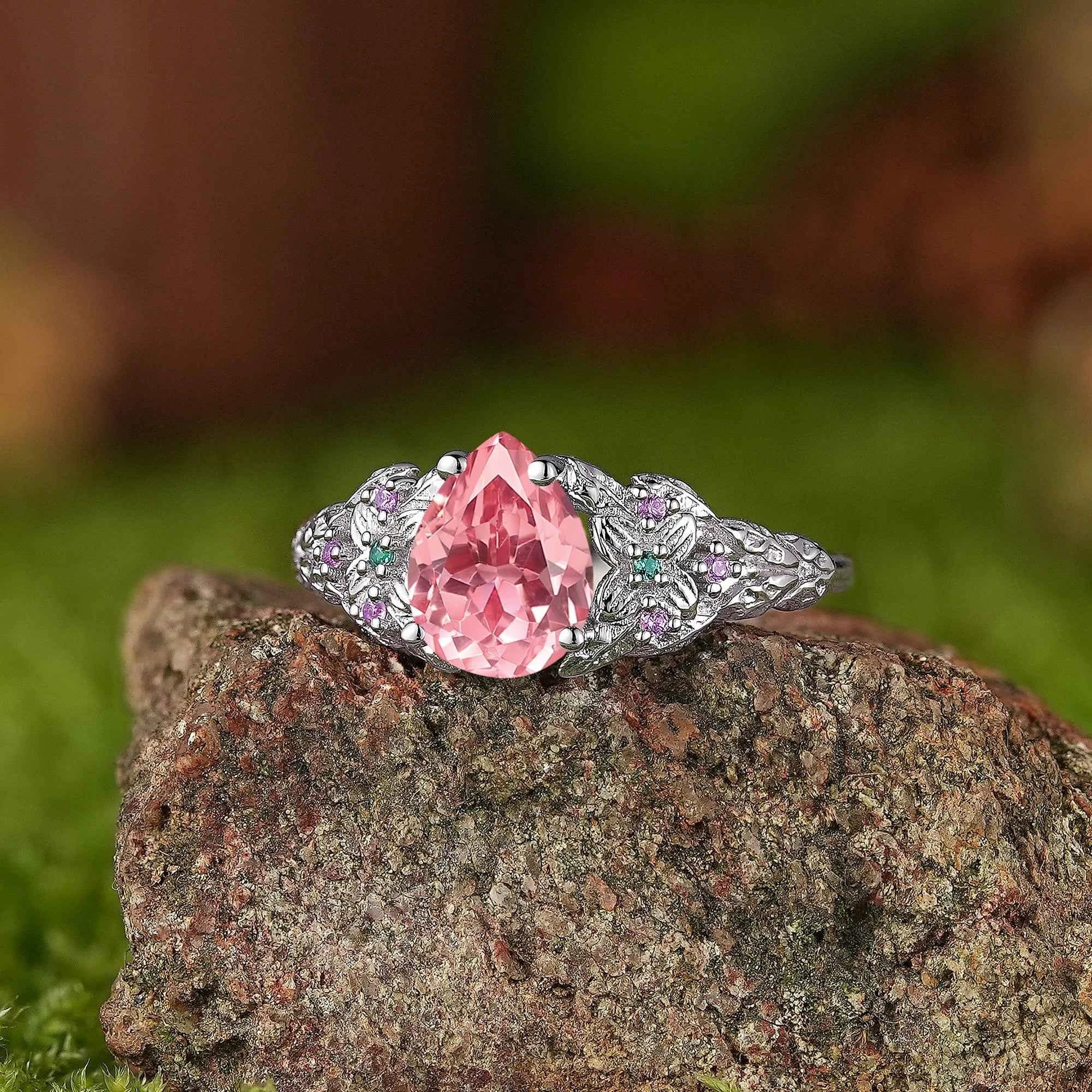 Leaf Inspired | Leaf Clover Design Papalacha Engagement Ring