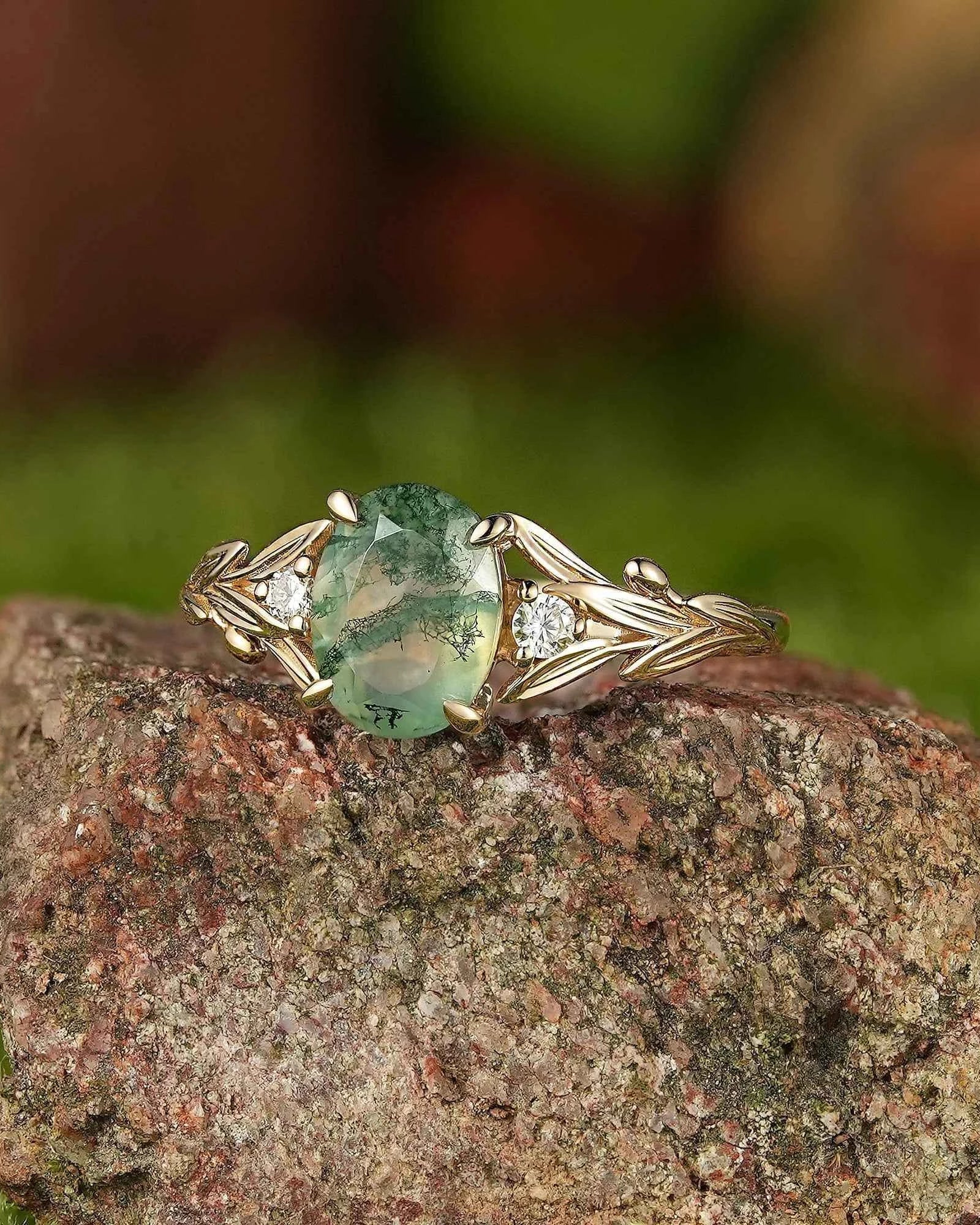 Leaf Inspired | Ivy Leaf Design Moissanite Engagement Ring