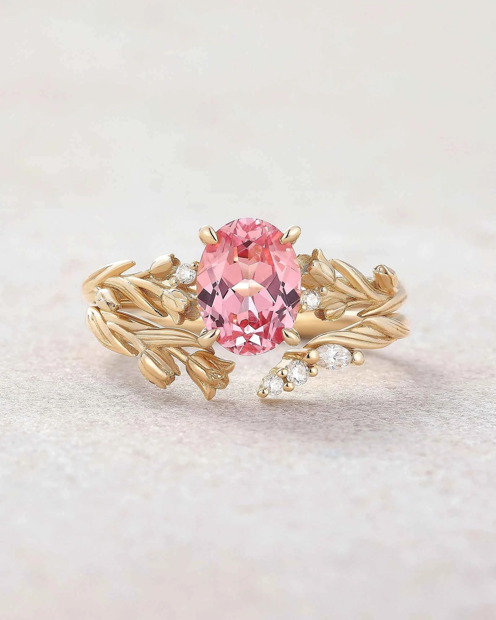 Floral Inspired | Papalacha Spring Tulip Engagement Ring Set