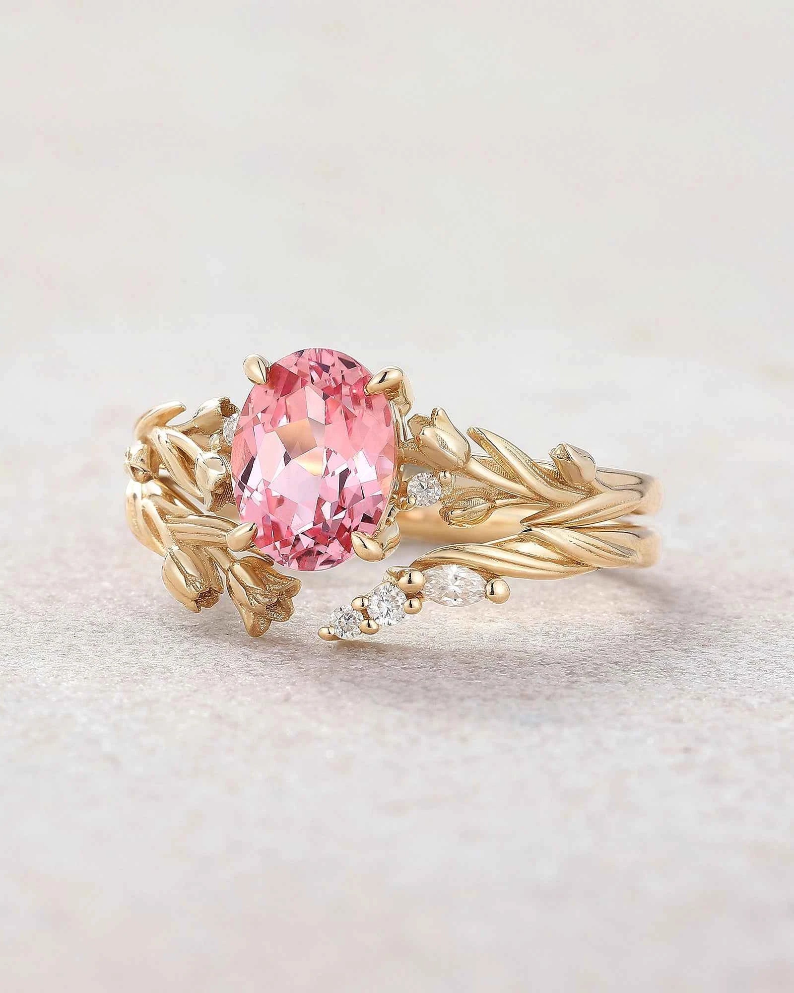 Floral Inspired | Papalacha Spring Tulip Engagement Ring Set