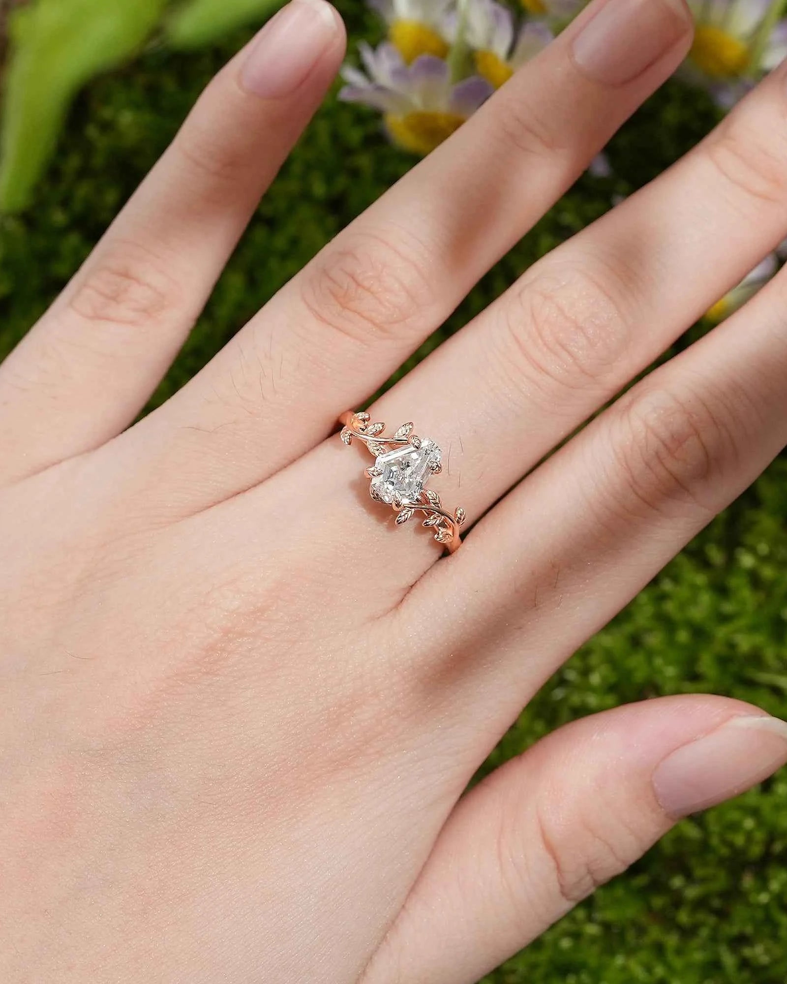 Halloween Theme Design Coffin Cut Ruby Engagement Ring