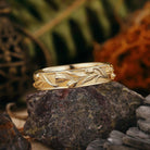 Floral Inspired | 5mm Tulip Design Mens Wedding Band