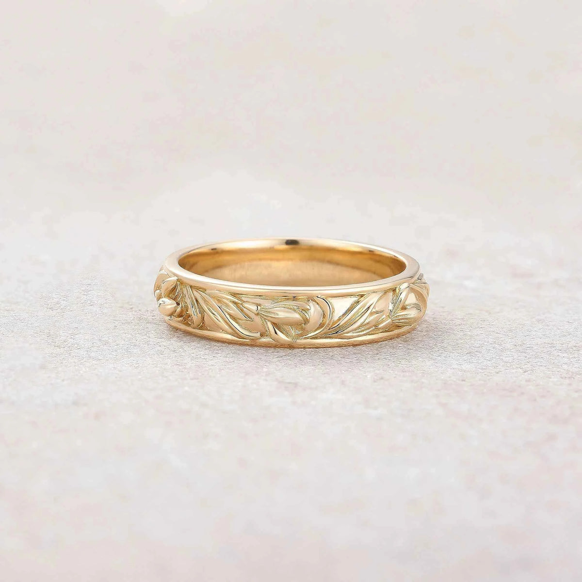 Custom Blue Sapphire Snowdrop Design Gold Wedding Band For Emily