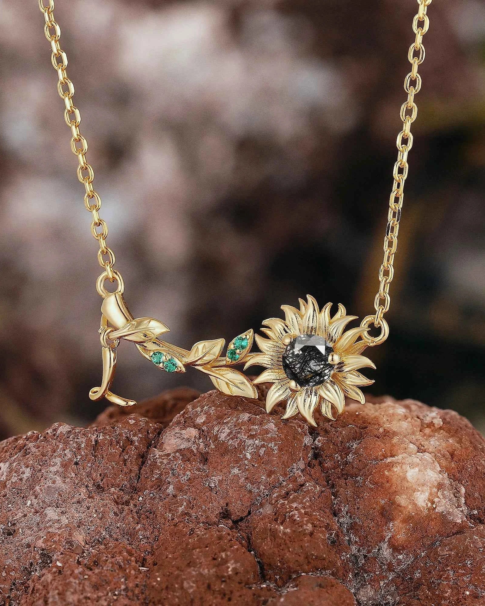 Floral Inspired | Sunflower Design Pendant Necklace