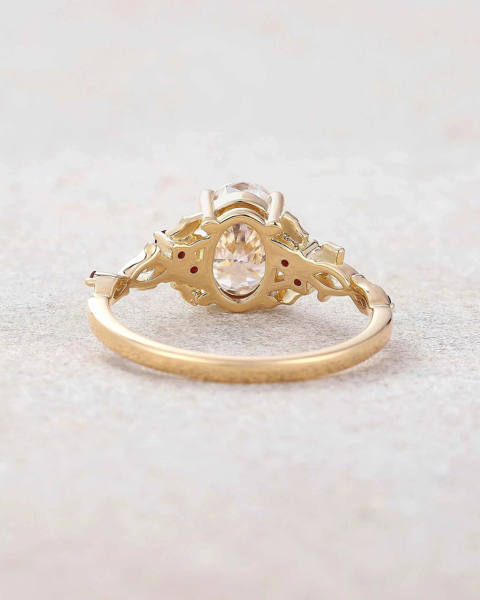 Leaf Inspired | Christmas Holly Leaf Moissanite Engagement Ring