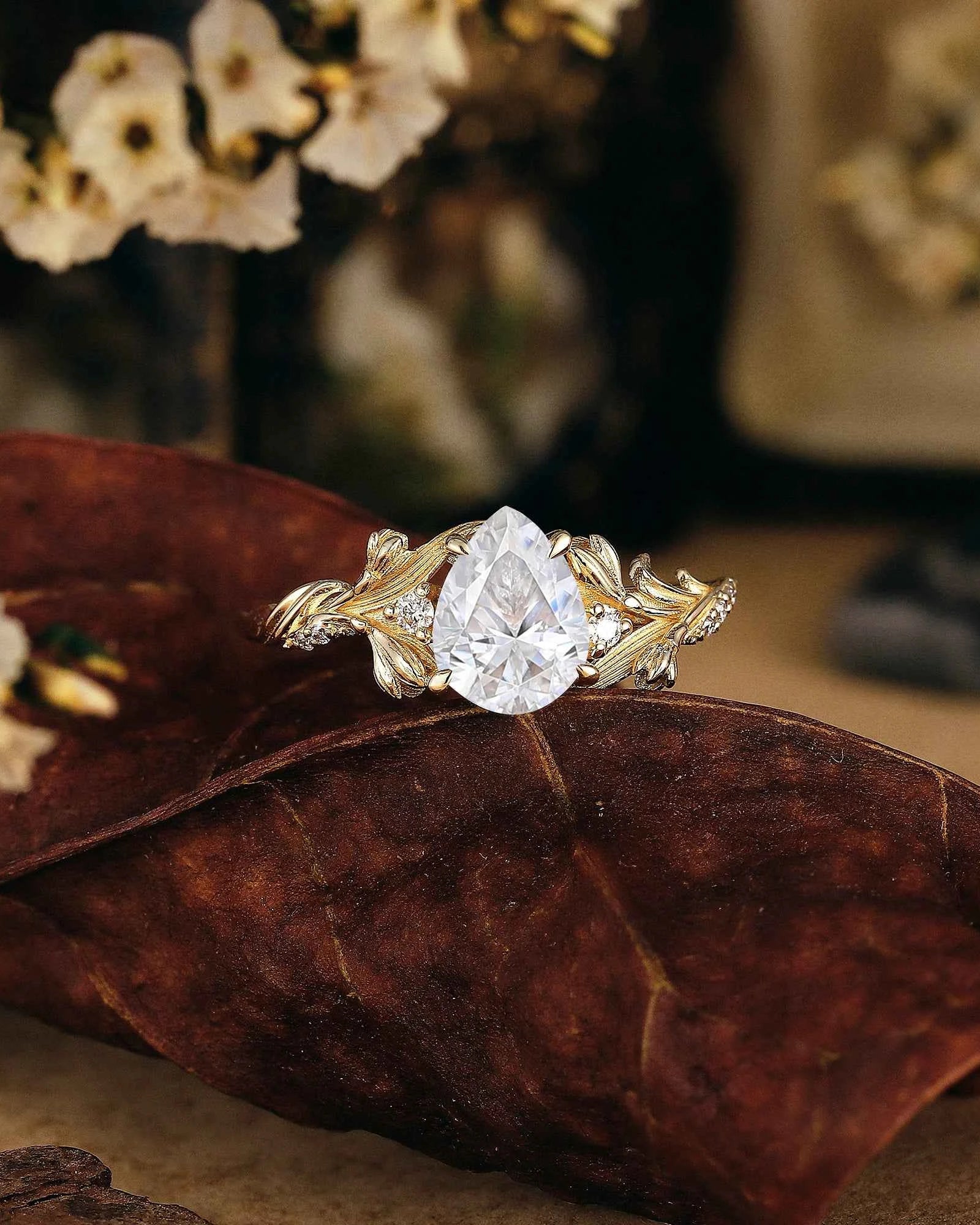 Floral Inspired | Snowdrop Design Moissanite Engagement Ring