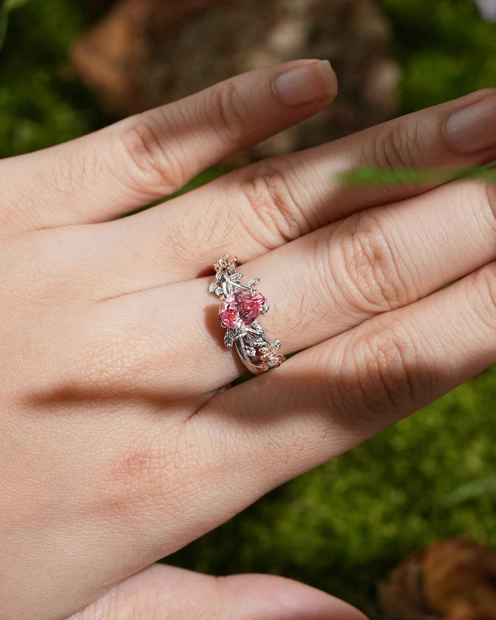 LCCjewelry | One of a kind two tone papalacha engagement ring set