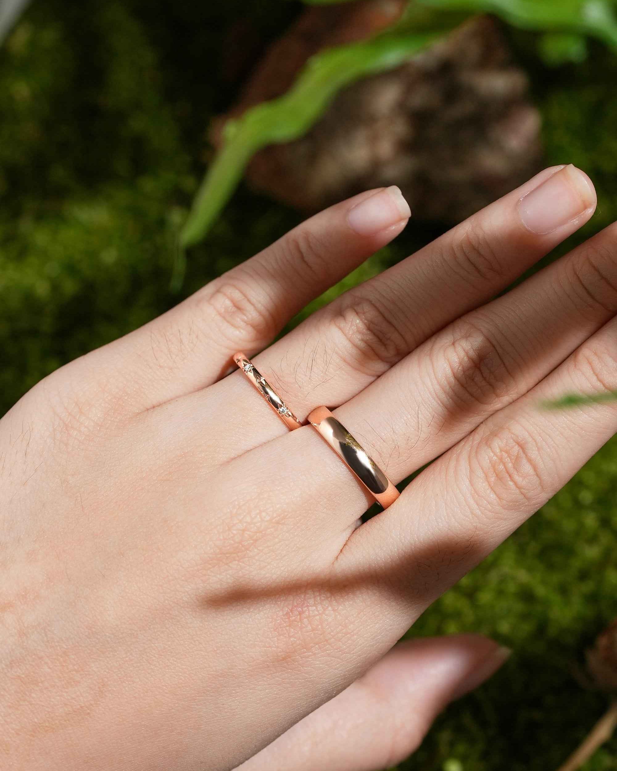 Star Inspired | 2pc Star Design Couple Rings Set For Men and Women