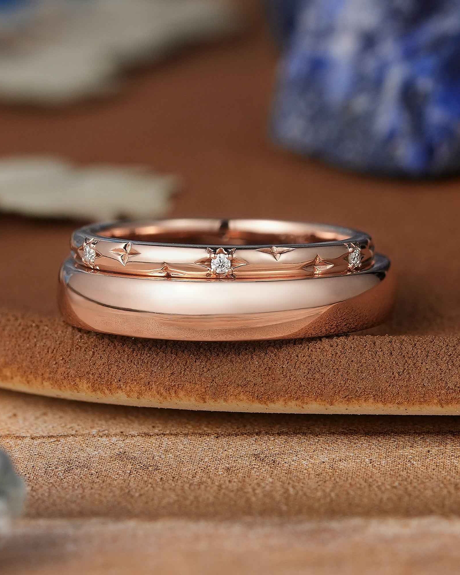 Star Inspired | 2pc Star Design Couple Rings Set For Men and Women