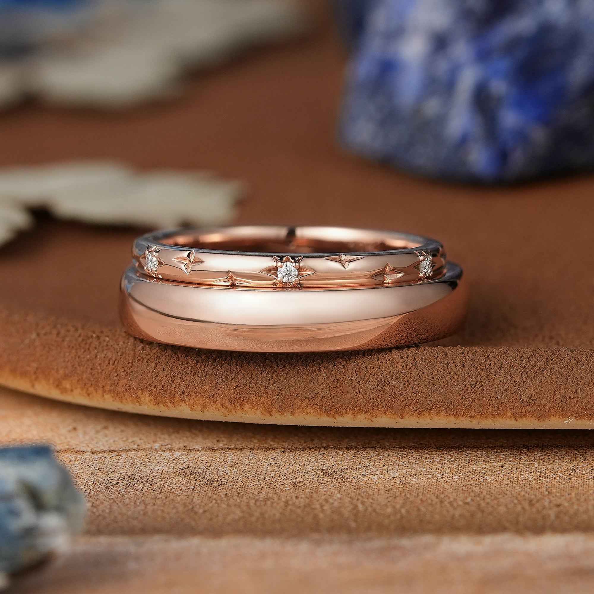 Star Inspired | 2pc Star Design Couple Rings Set For Men and Women