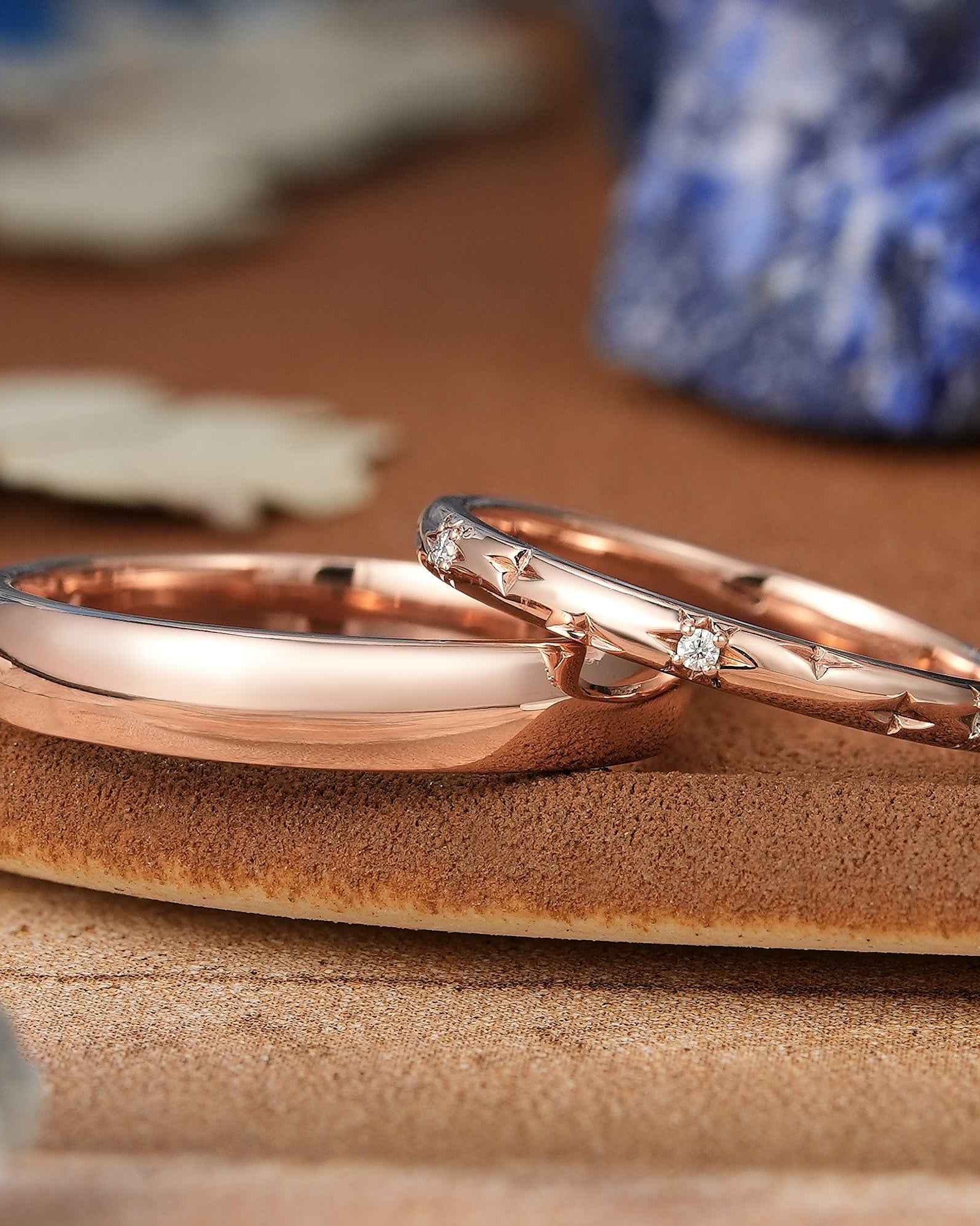 Star Inspired | 2pc Star Design Couple Rings Set For Men and Women