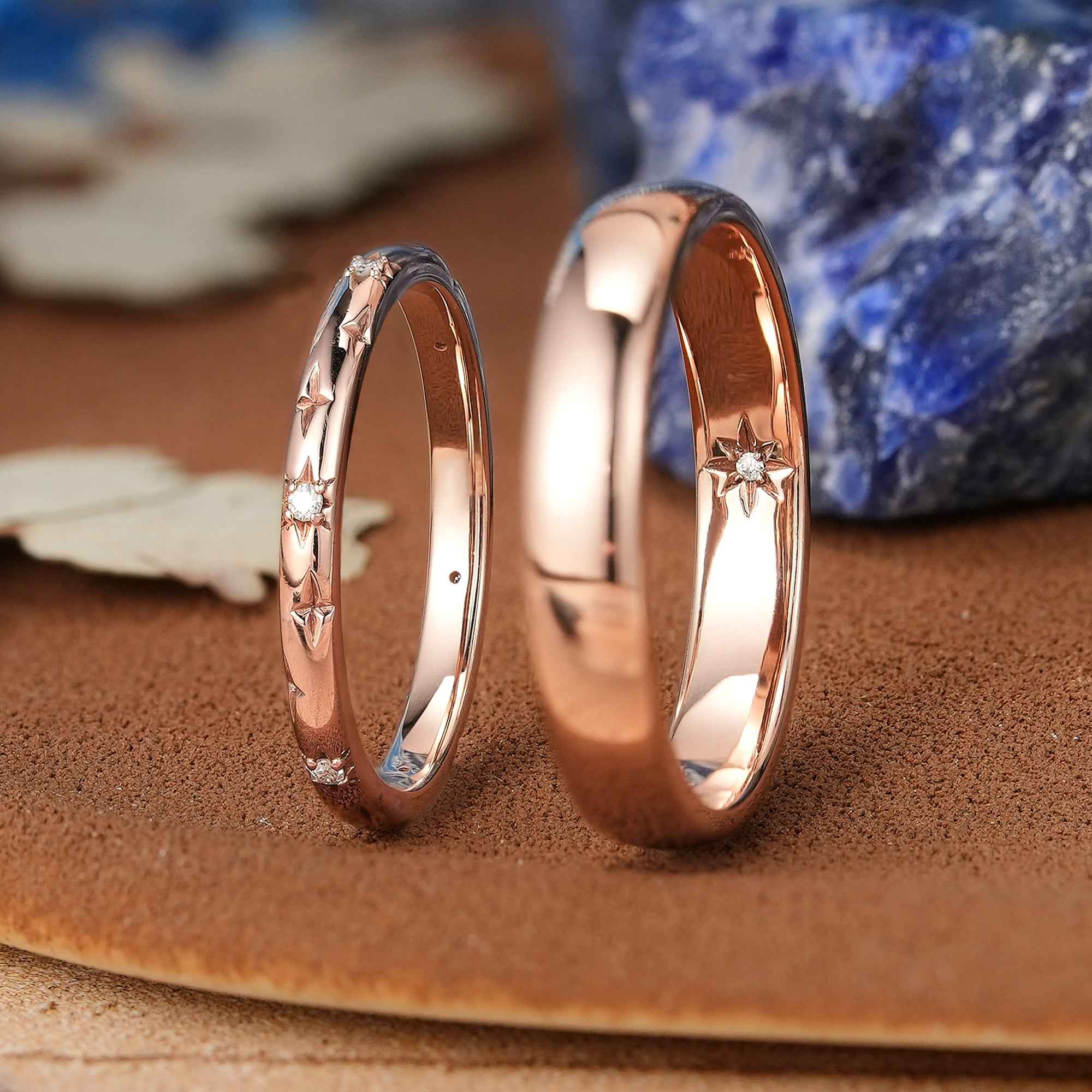 Star Inspired | 2pc Star Design Couple Rings Set For Men and Women