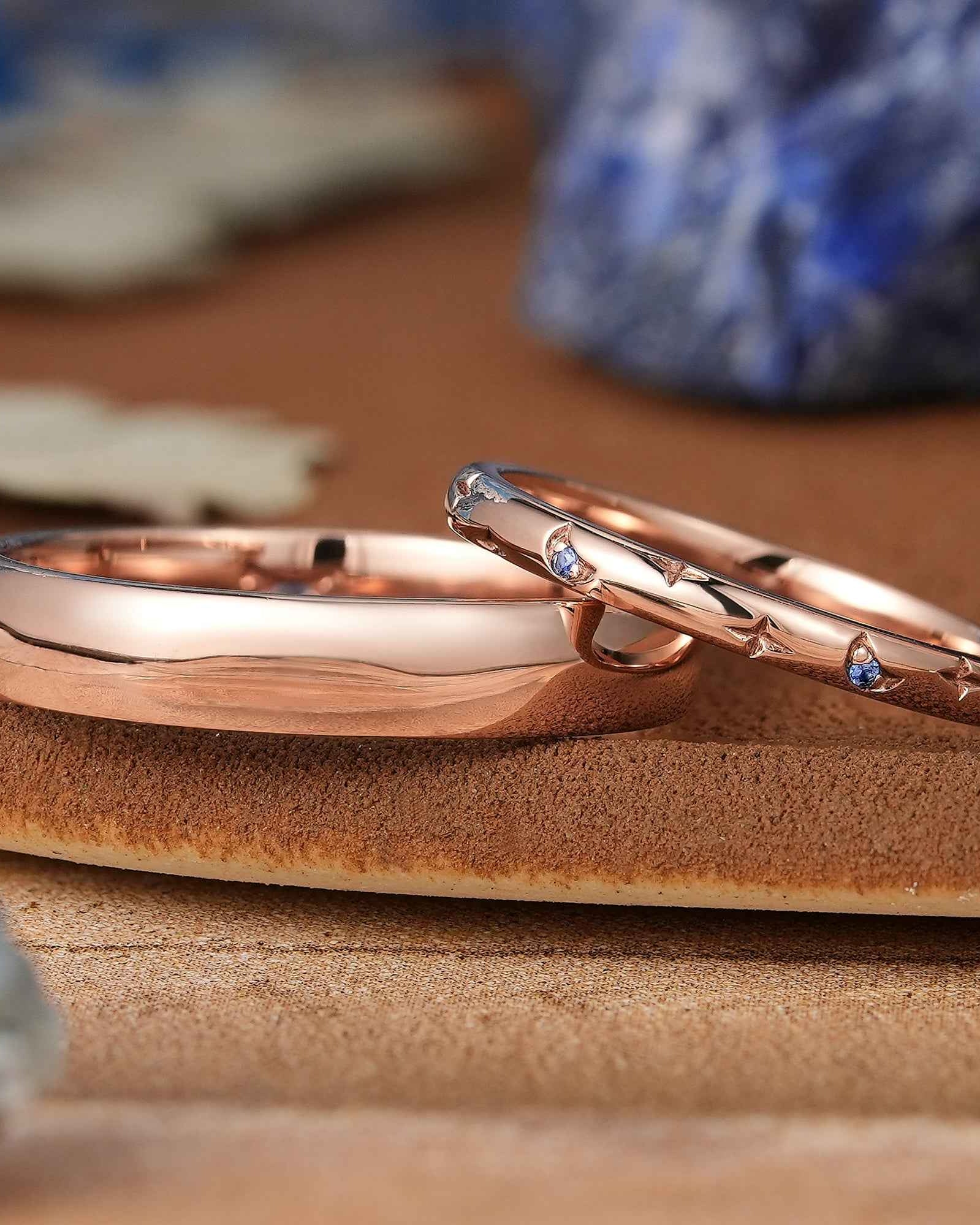 Moon Inspired | Moon Star Couple Rings Set For Men and Women