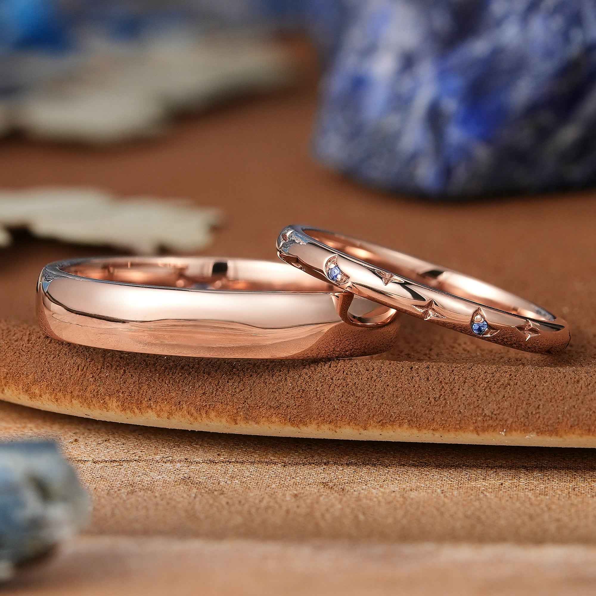 Moon Inspired | Moon Star Couple Rings Set For Men and Women