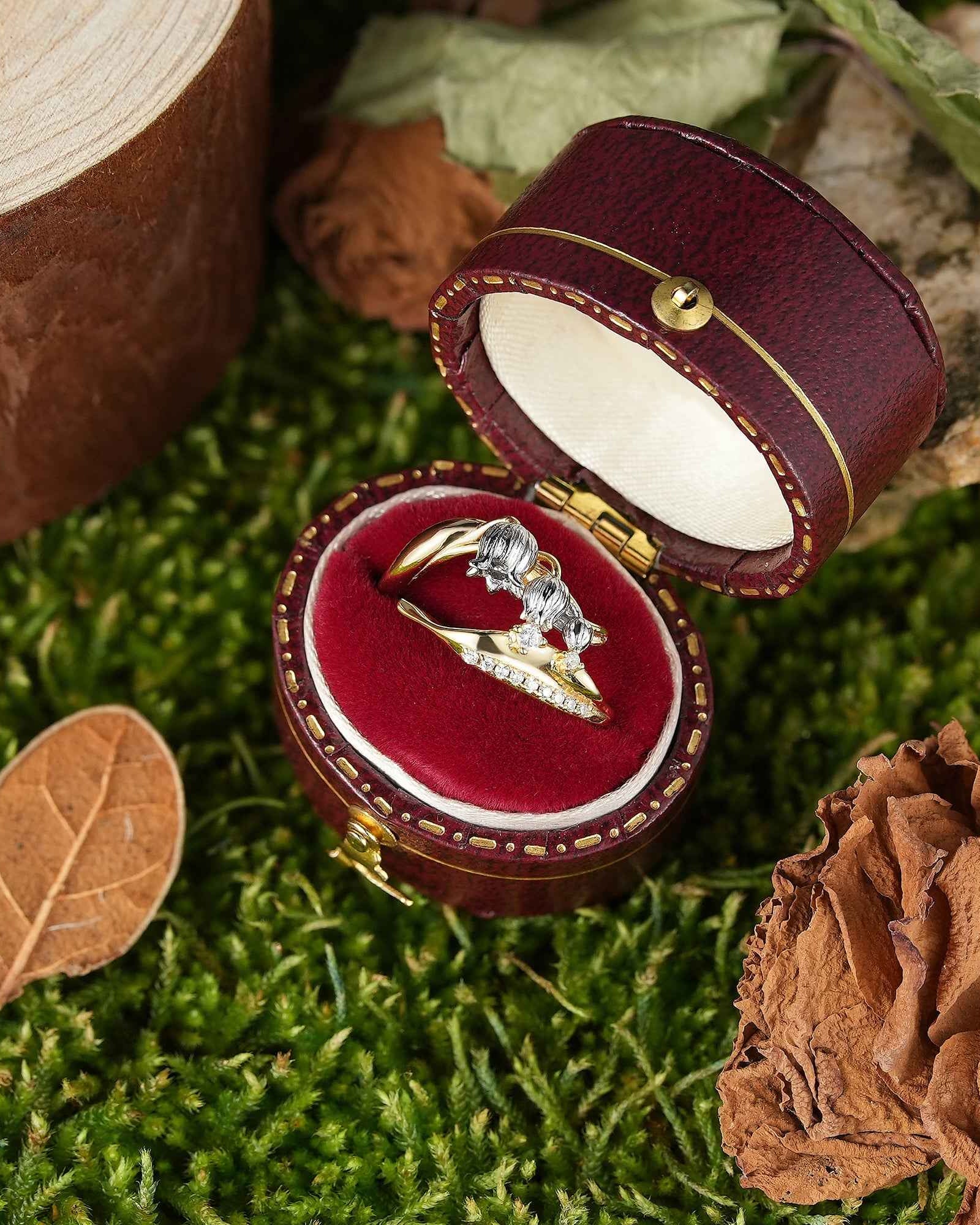 Floral Inspired | Two Tone Lily Of The Valley Bouquet Stem Ring