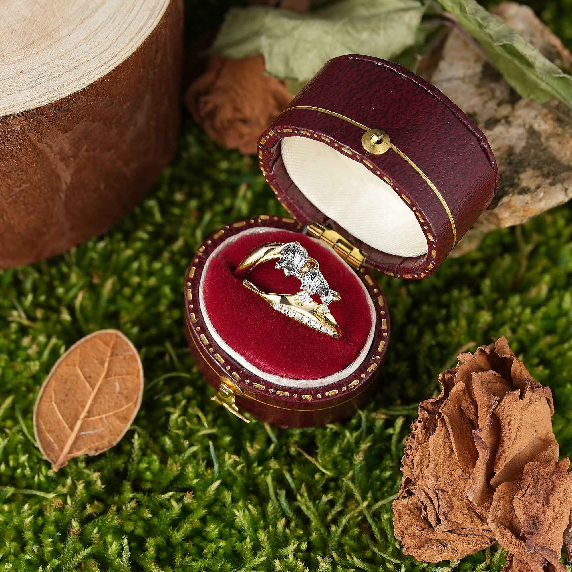 Floral Inspired | Two Tone Lily Of The Valley Bouquet Stem Ring