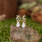 LCCjewelry | Lily of the valley Earrings Yellow Gold Women Jewelry  Anniversary Gift Her Custom Handmade Earrings - LCCjewelry