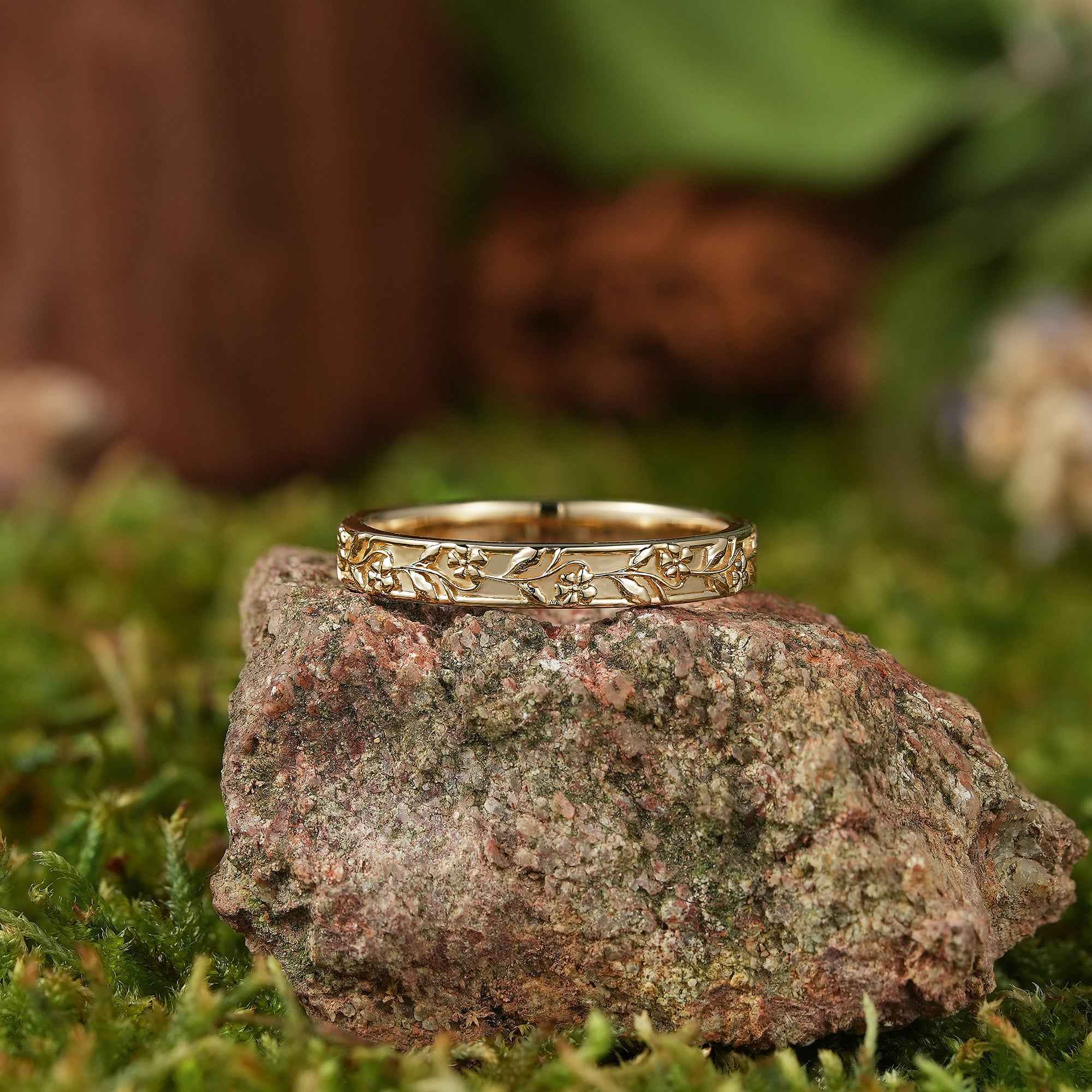 Floral Inspired | Violet Design Botanical Engraved Flower Band