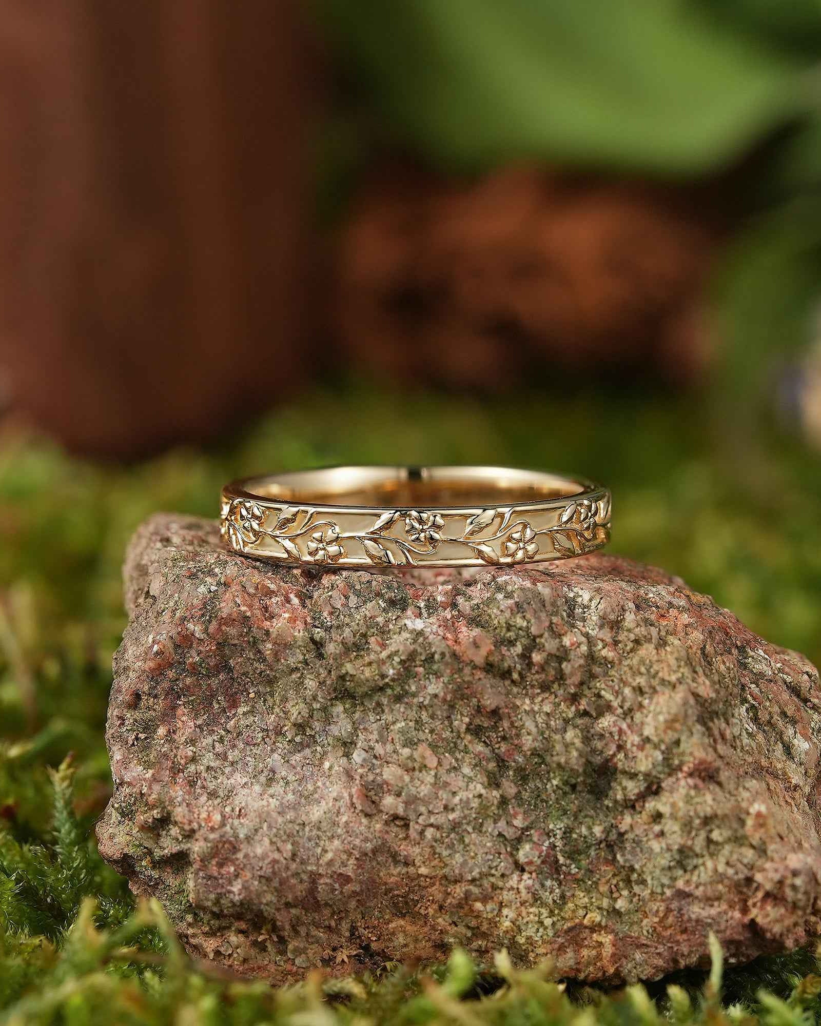 Floral Inspired | Violet Design Botanical Engraved Flower Band