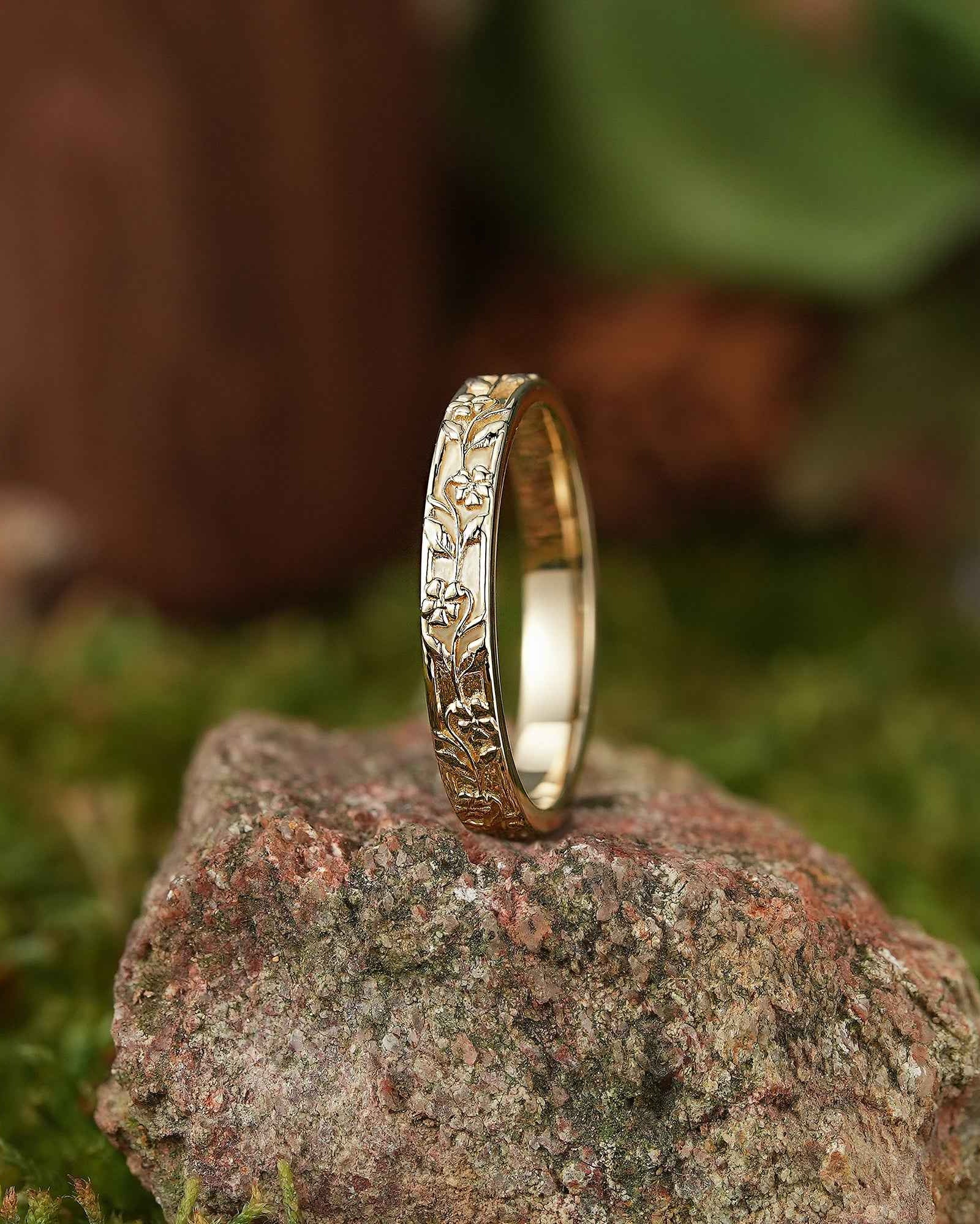 Floral Inspired | Violet Design Botanical Engraved Flower Band