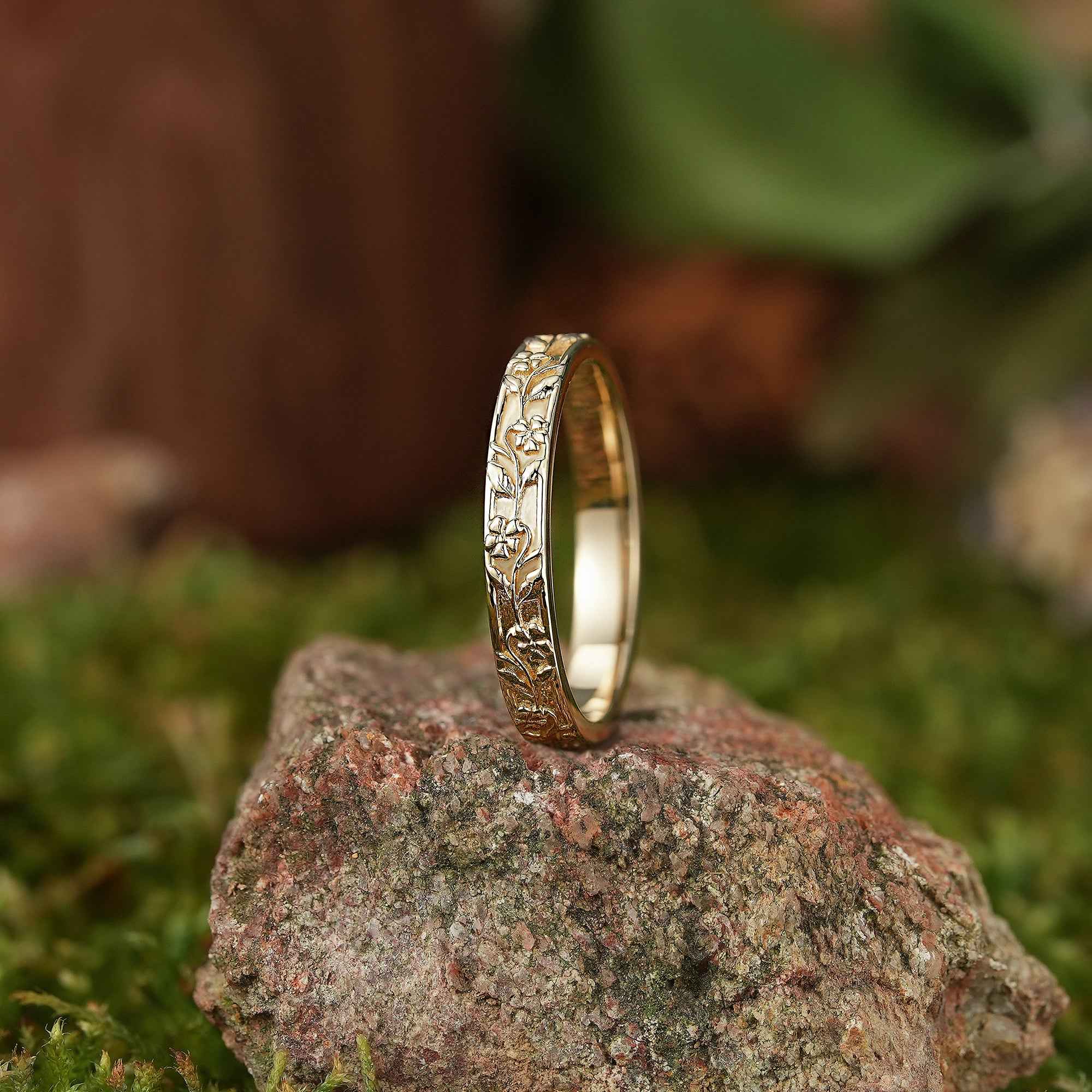 Floral Inspired | Violet Design Botanical Engraved Flower Band