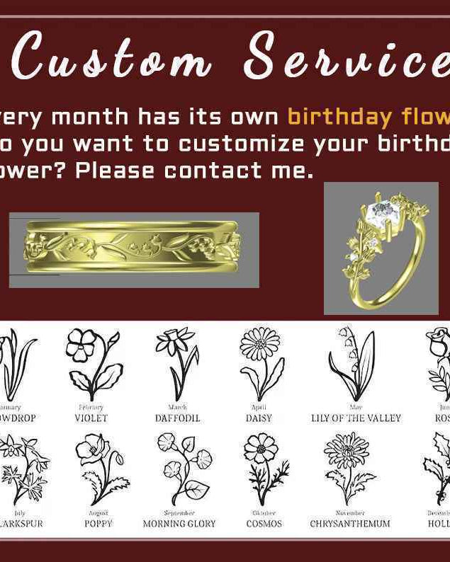 Floral Inspired | Daffodils Design Curved Wedding Band