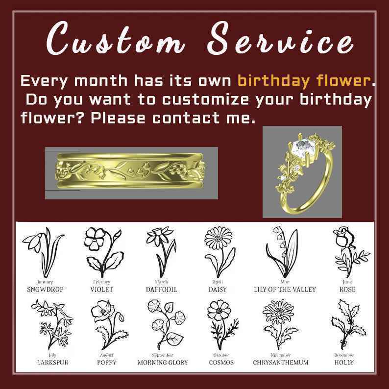 Floral Inspired | Daffodils Design Curved Wedding Band
