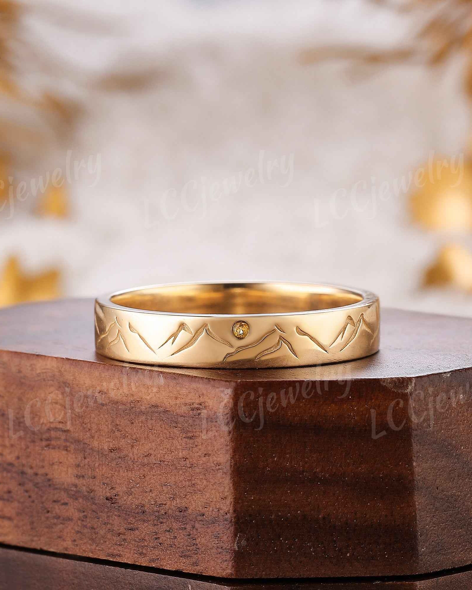 Sea Inspired | Wave Pattern Design Wedding Band Ocean