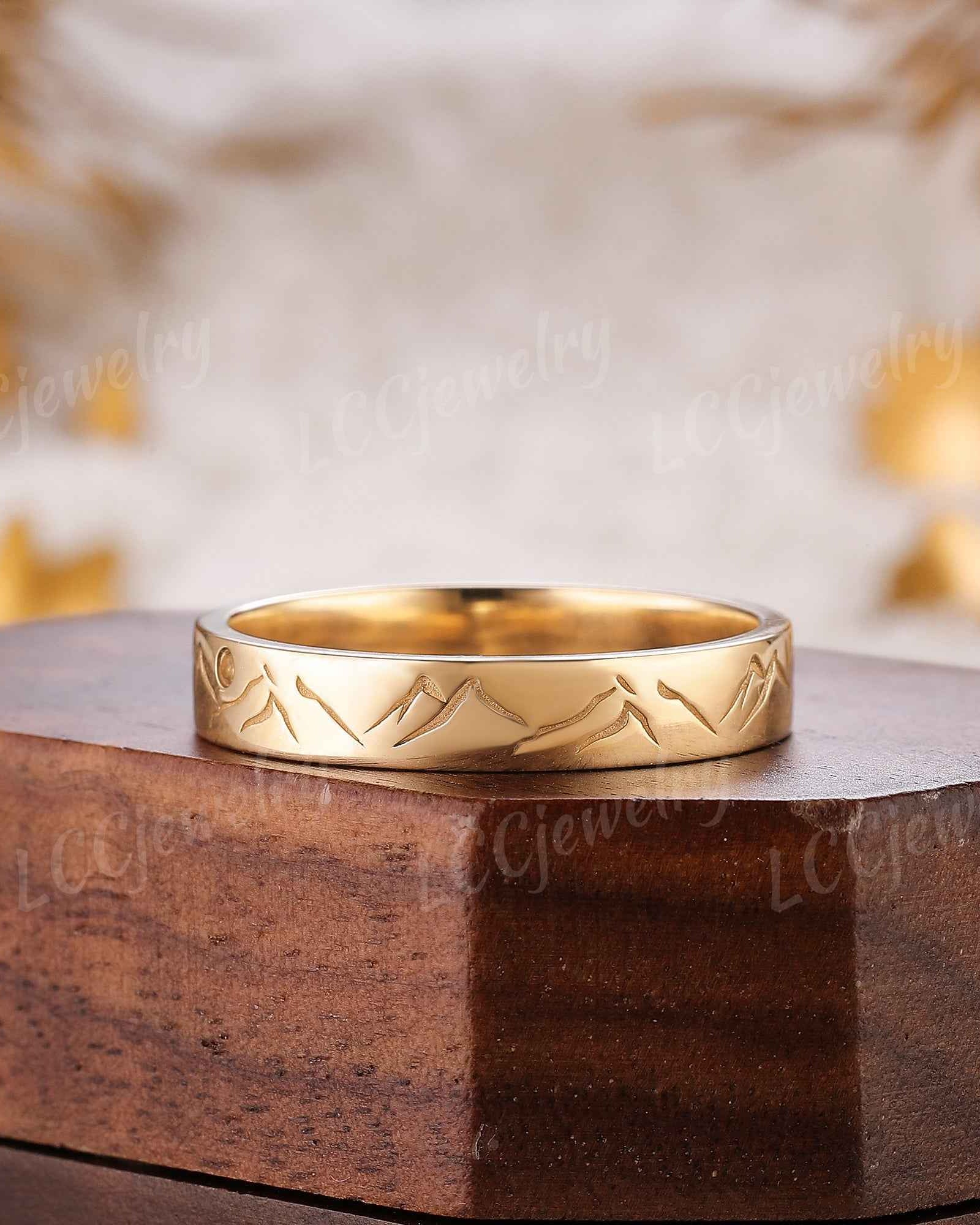 Sea Inspired | Wave Pattern Design Wedding Band Ocean