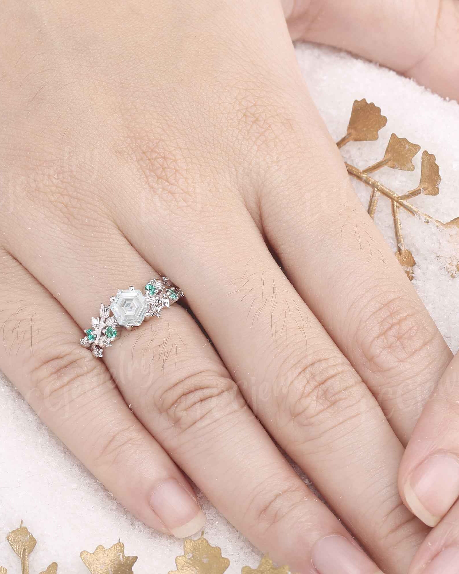 Floral Inspired | Lily Of The Valley Design Moissanite Engagement Ring