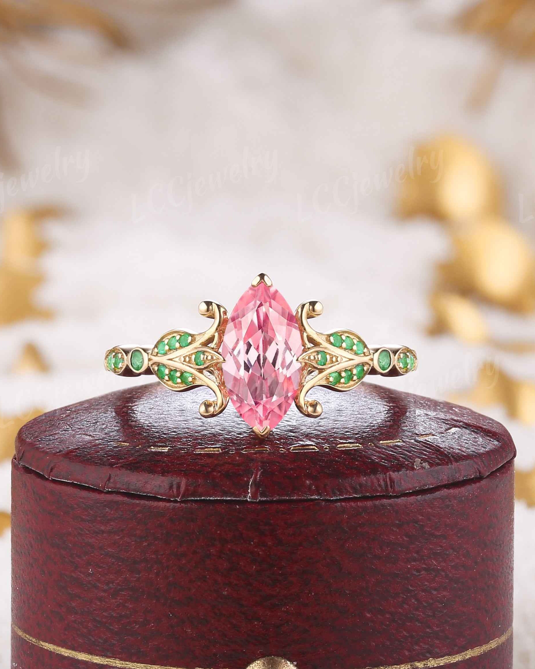 Floral Inspired | Papalacha Sapphire Iris Design Engagement Ring