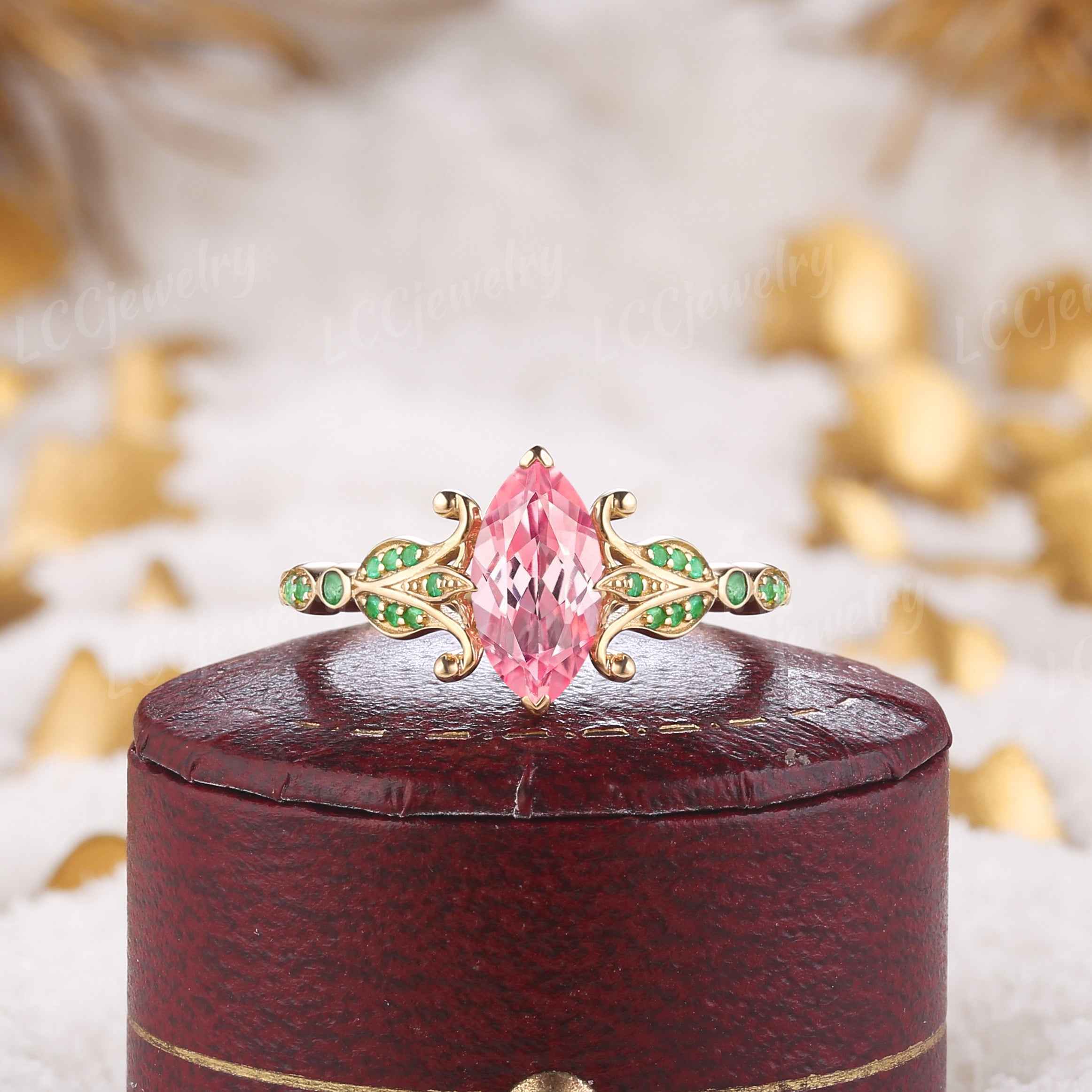 Floral Inspired | Papalacha Sapphire Iris Design Engagement Ring