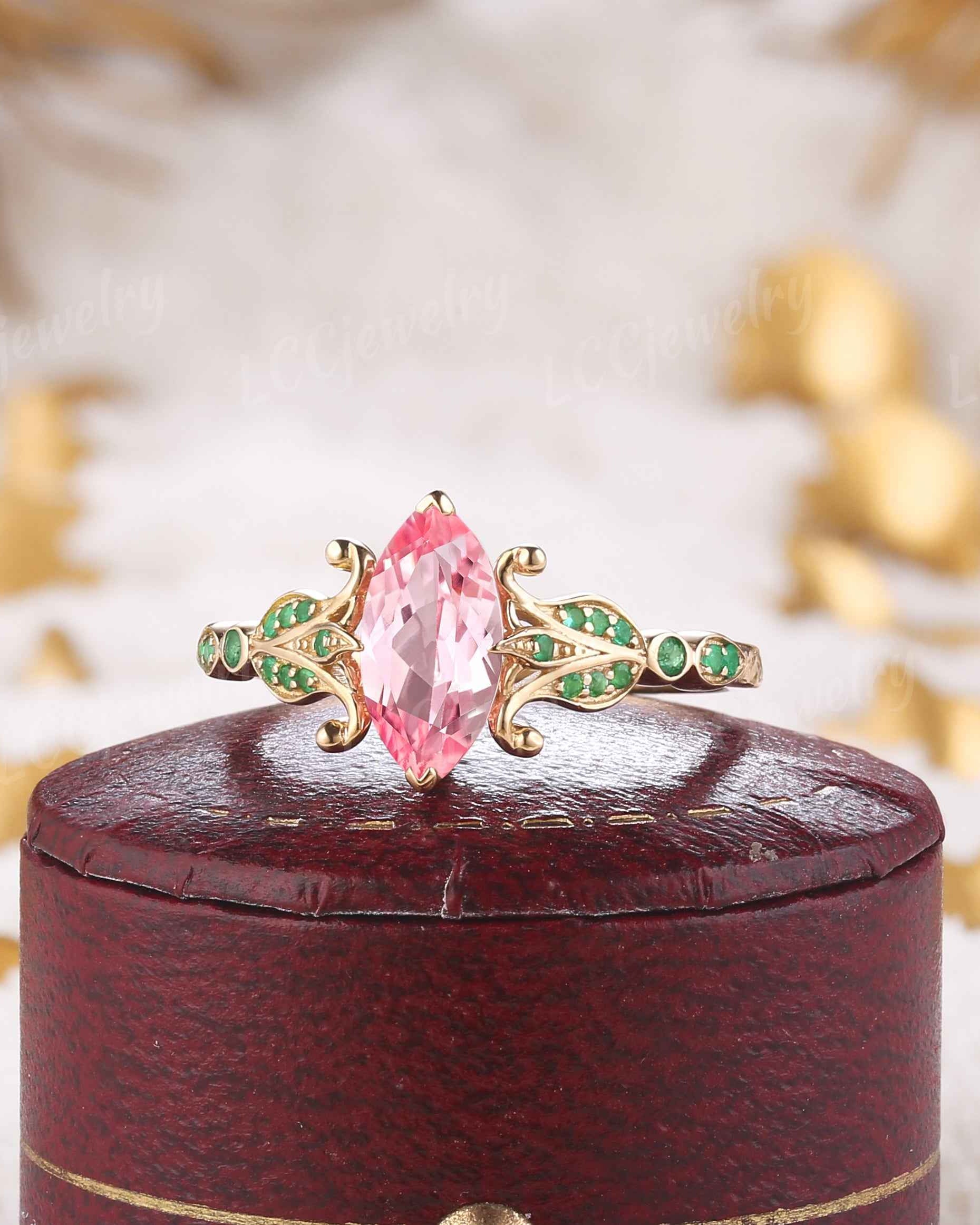 Floral Inspired | Papalacha Sapphire Iris Design Engagement Ring