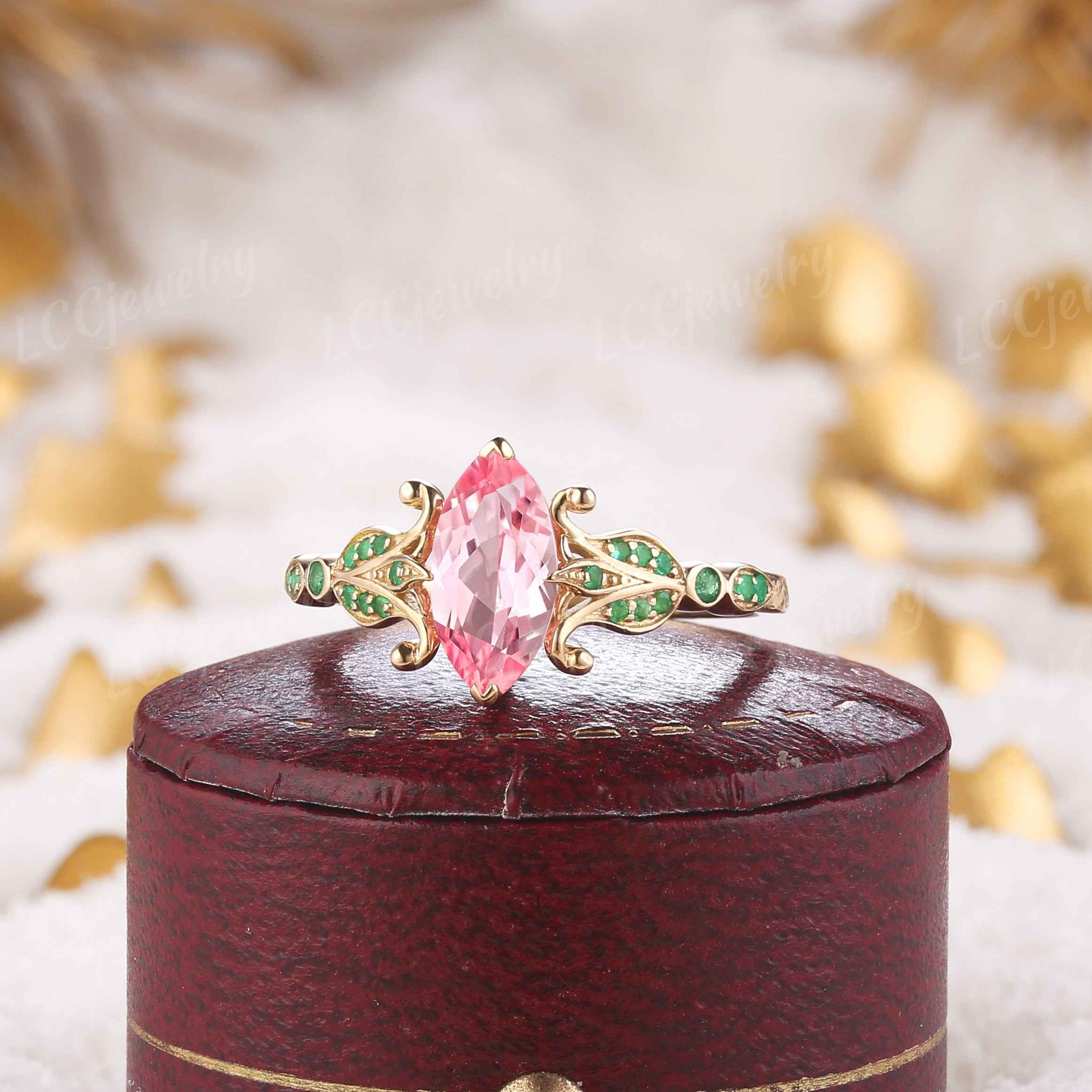 Floral Inspired | Papalacha Sapphire Iris Design Engagement Ring